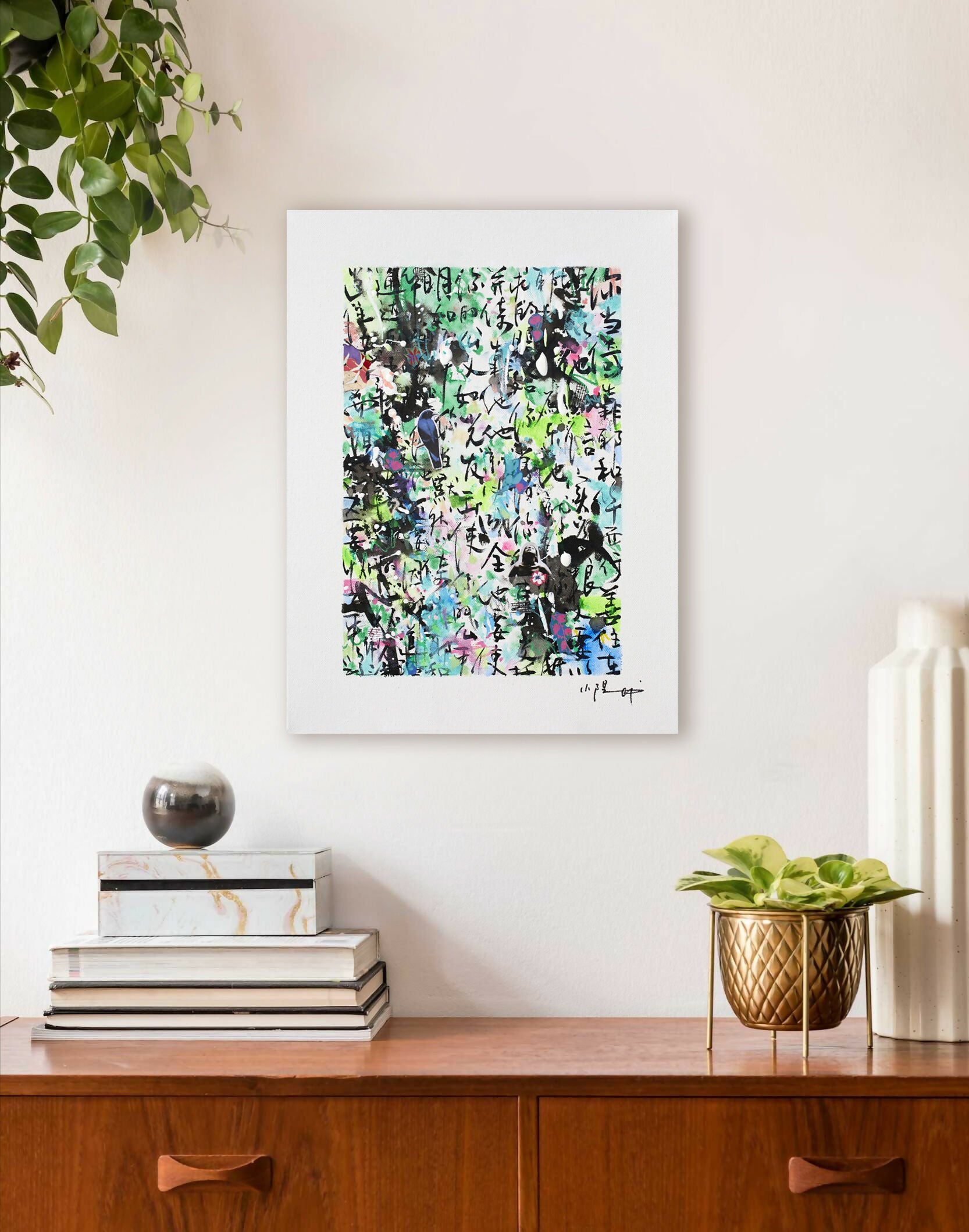 Abstract Acrylic Collage Contemporary Landscape Mixed Media Pop Art Visionary Prayer XXII Xiaoyang Galas