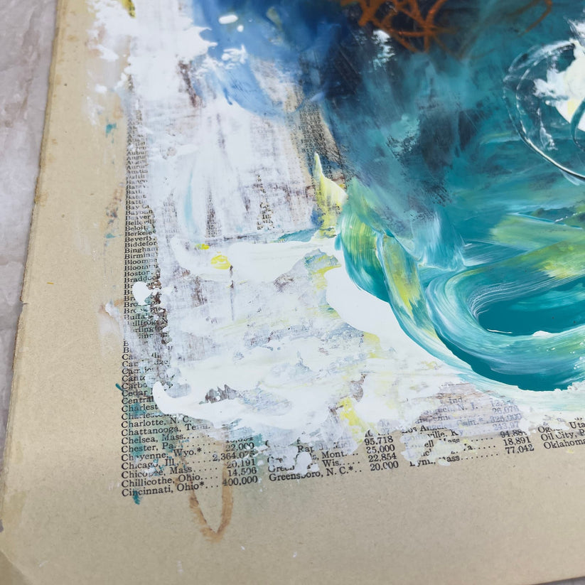 Abstract Mixed Media Painting 'WANDERLUST SERIES #10' - Original Mixed Media Abstract Art Painting Sam Lewis