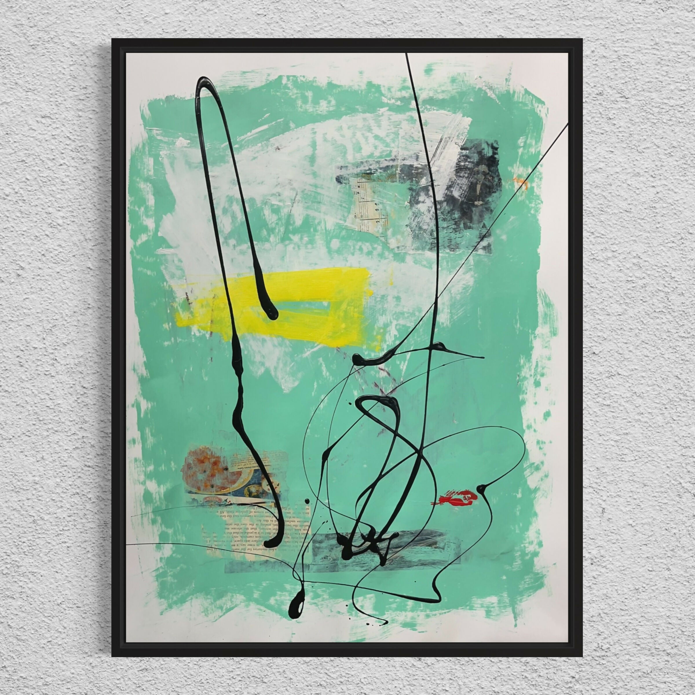 Abstract Collage Contemporary Mixed Media Painting Original Mixed Media Abstract Art Painting 18x24 “Dichotomy" Signed Sam Lewis