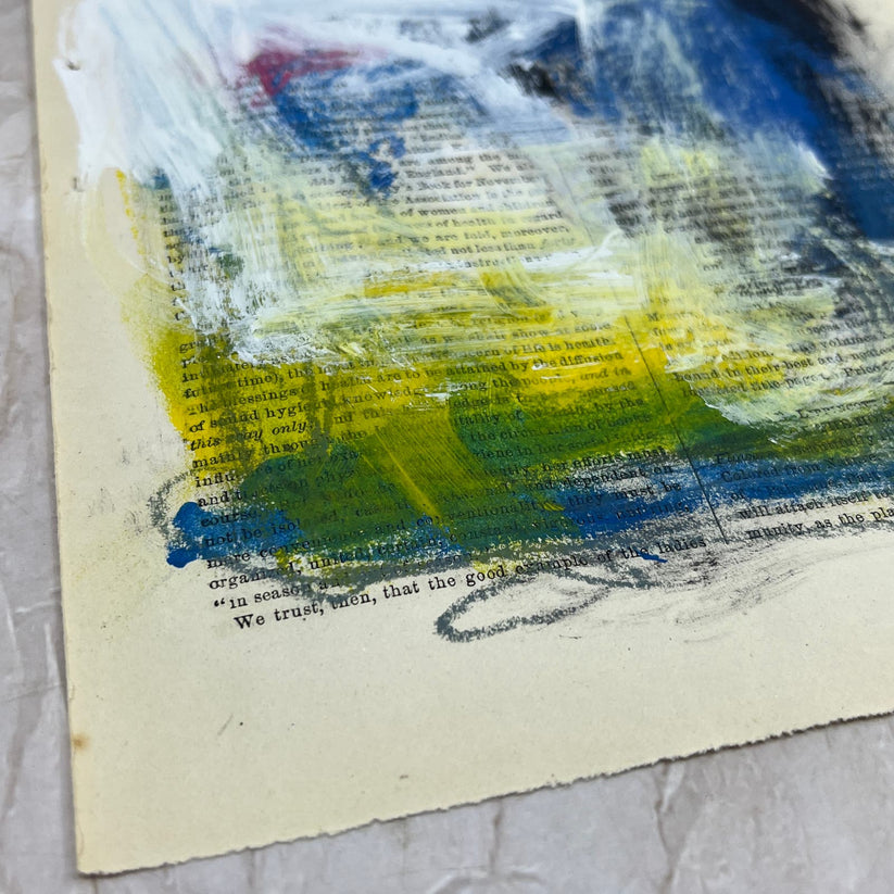 Abstract Mixed Media Painting '1861 PAPER SIGNED #19' - Original Mixed Media Abstract Art Painting Sam Lewis