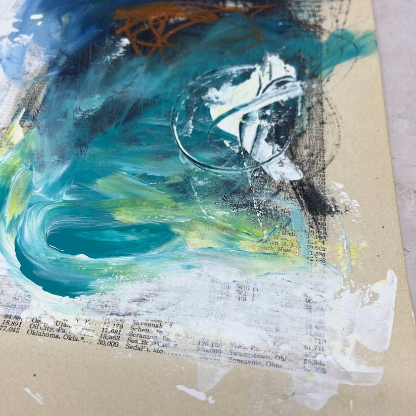 Abstract Mixed Media Painting 'WANDERLUST SERIES #10' - Original Mixed Media Abstract Art Painting Sam Lewis