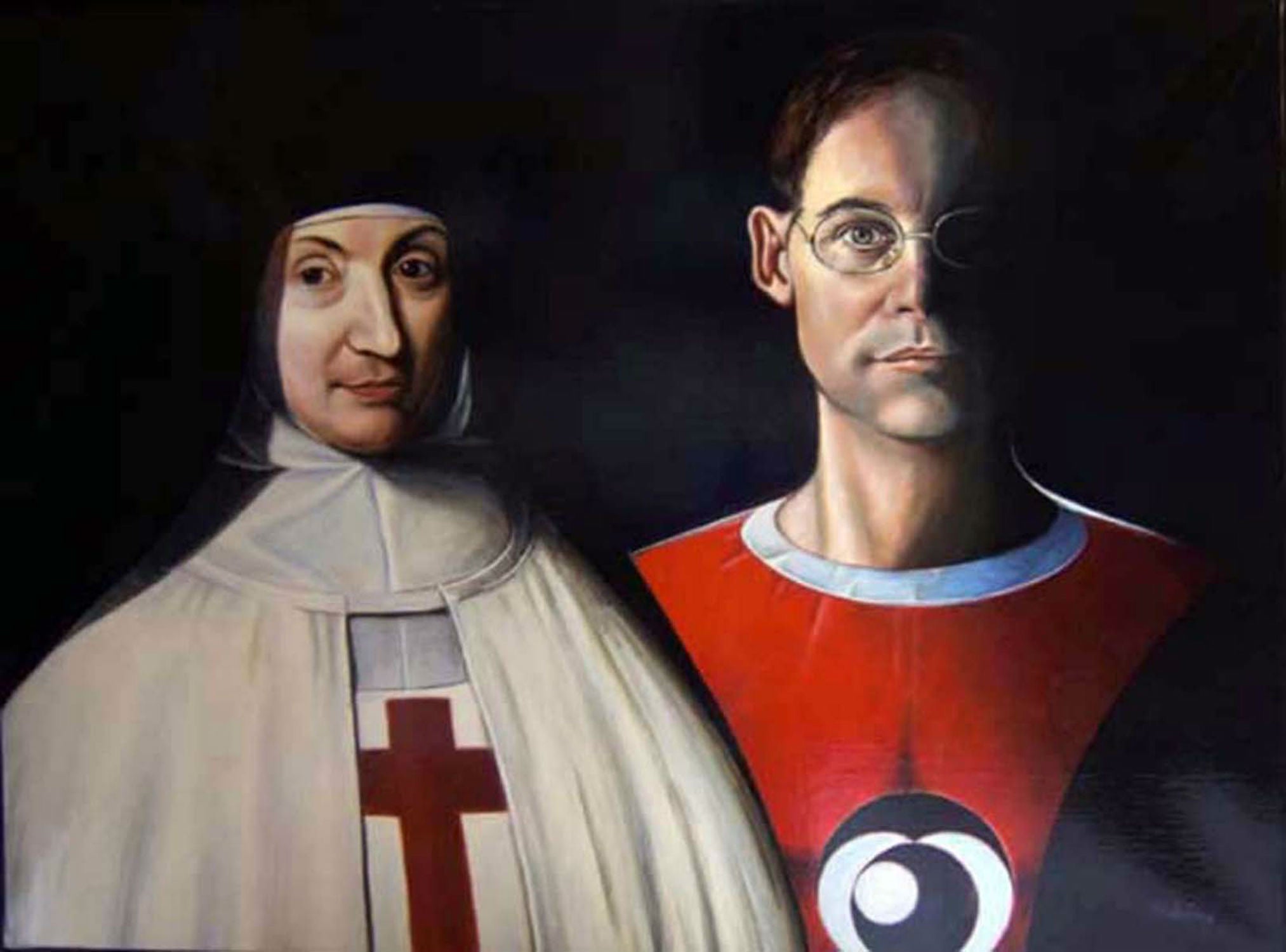 Acrylic 'THE NO VICE - SELF-PORTRAIT WITH MOTHER ANGÉLIQUE ARNAUD P. CHAMPAIGNE' - Acrylic painting on canvas Aldéhy