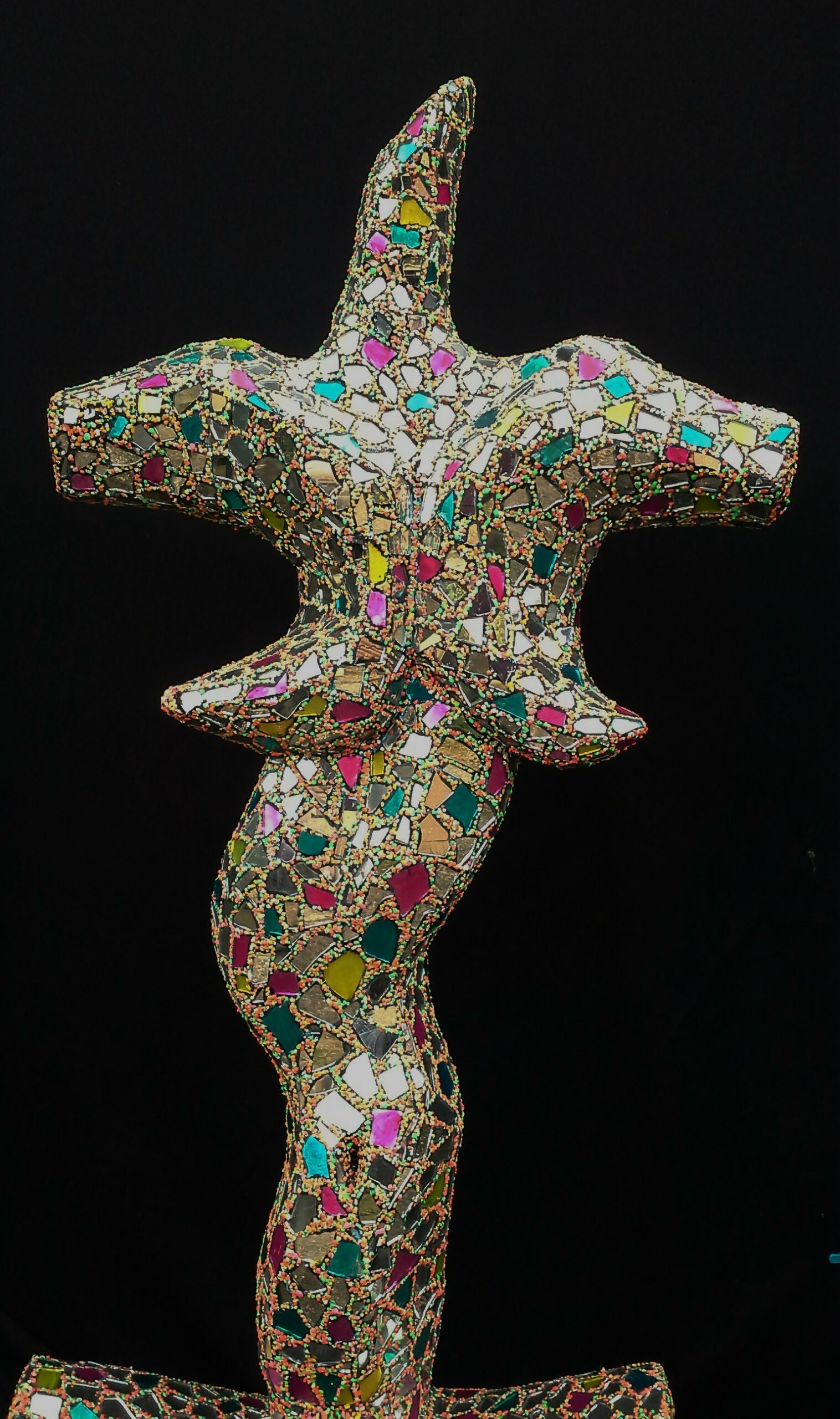 Figurative Mixed Media Mosaic Sculpture “ Warrior Queen “ ( mother of all battles ) Andru Fijalkowski