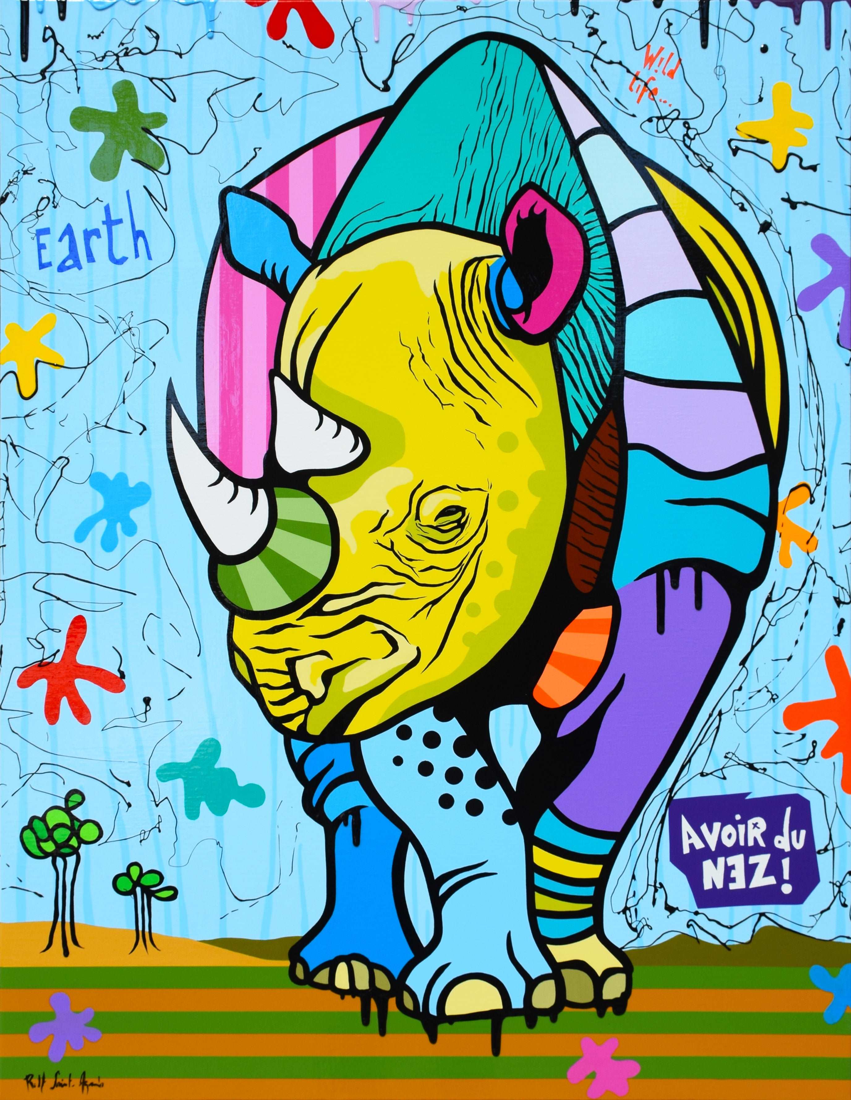 Pop Art 'AVOIR DU NEZ' - Acrylic on Canvas Rolf Saint-Agnès