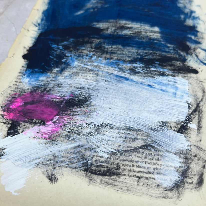 Abstract Mixed Media Painting '1861 PAPER SIGNED #22' - Original Mixed Media Abstract Art Painting Sam Lewis