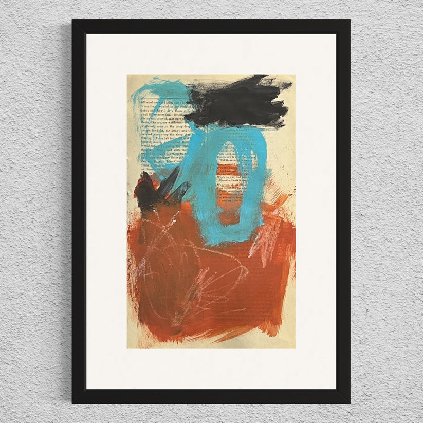 Abstract Mixed Media Painting '1861 PAPER SIGNED #14' - Original Mixed Media Abstract Art Painting Sam Lewis
