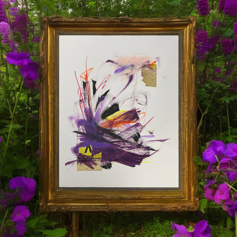 Abstract 'CONSTRUCT' - Mixed Media on Paper Sam Lewis