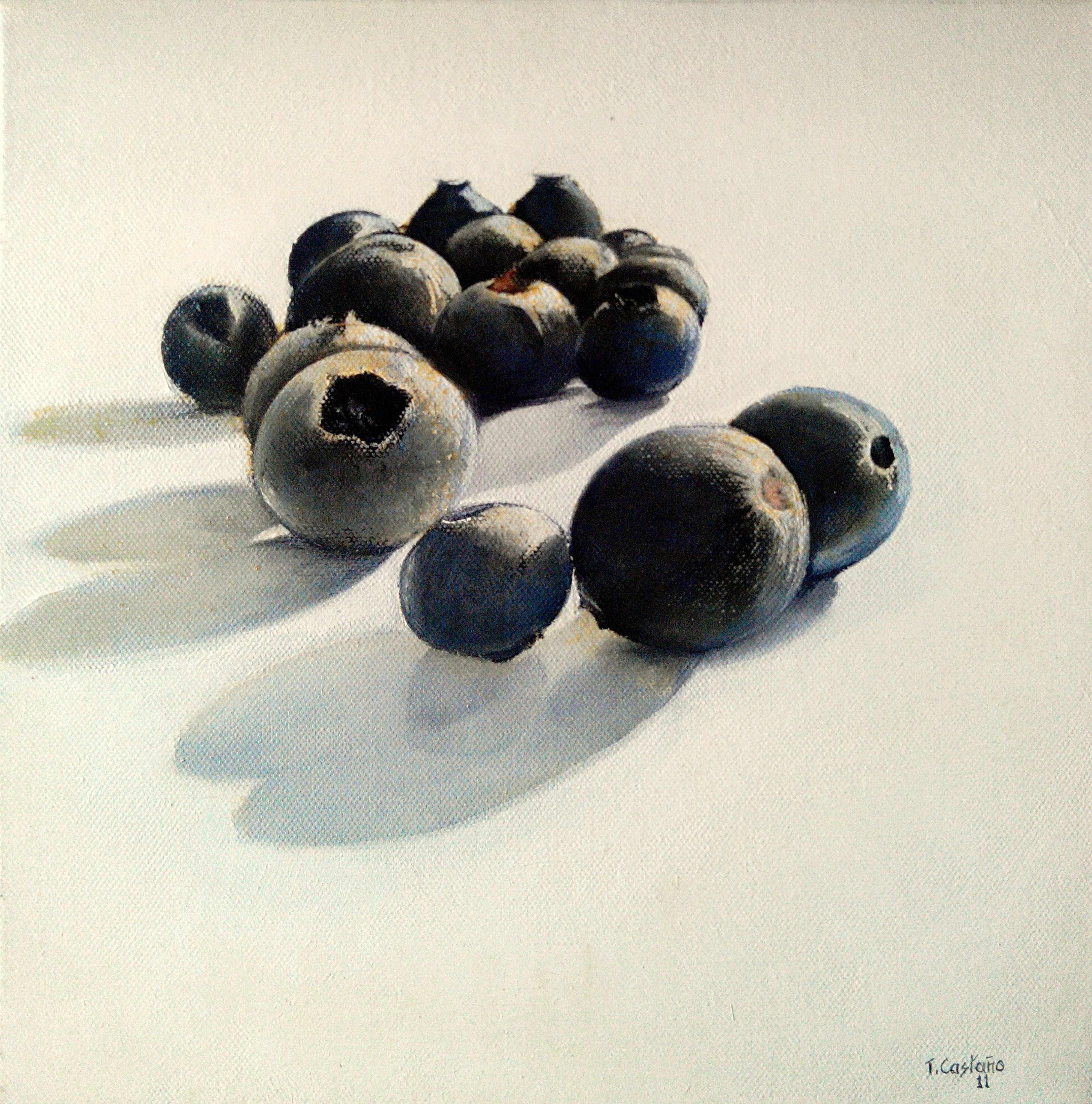 Figurative Oil Painting 'BLUEBERRIES' Tomas Castano