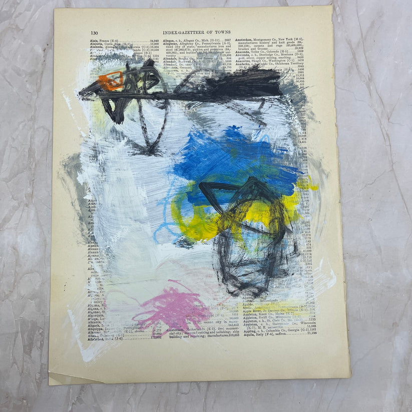 Abstract Mixed Media Painting 'WANDERLUST SERIES #11' - Original Mixed Media Abstract Art Painting Sam Lewis