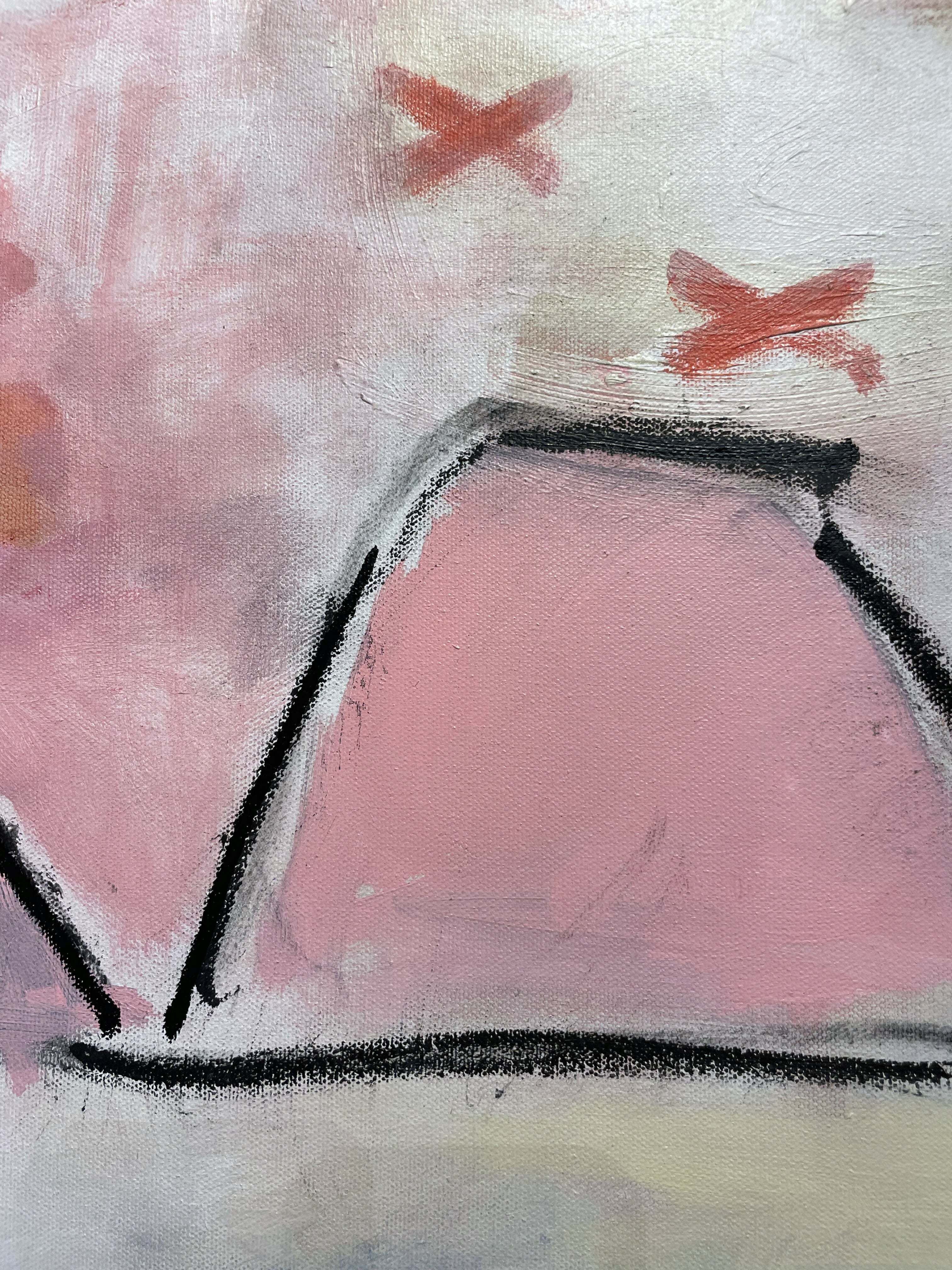 Abstract Acrylic Art Contemporary Expressionist Mixed Media Painting Visionary Mounds II Jessica Eichman