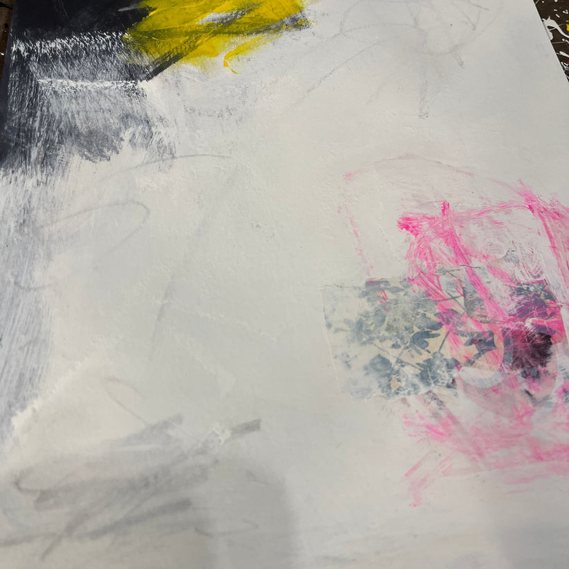 Abstract Mixed Media Painting 'ZEALOUS QUESTION' - Original Mixed Media Abstract Art Painting Sam Lewis