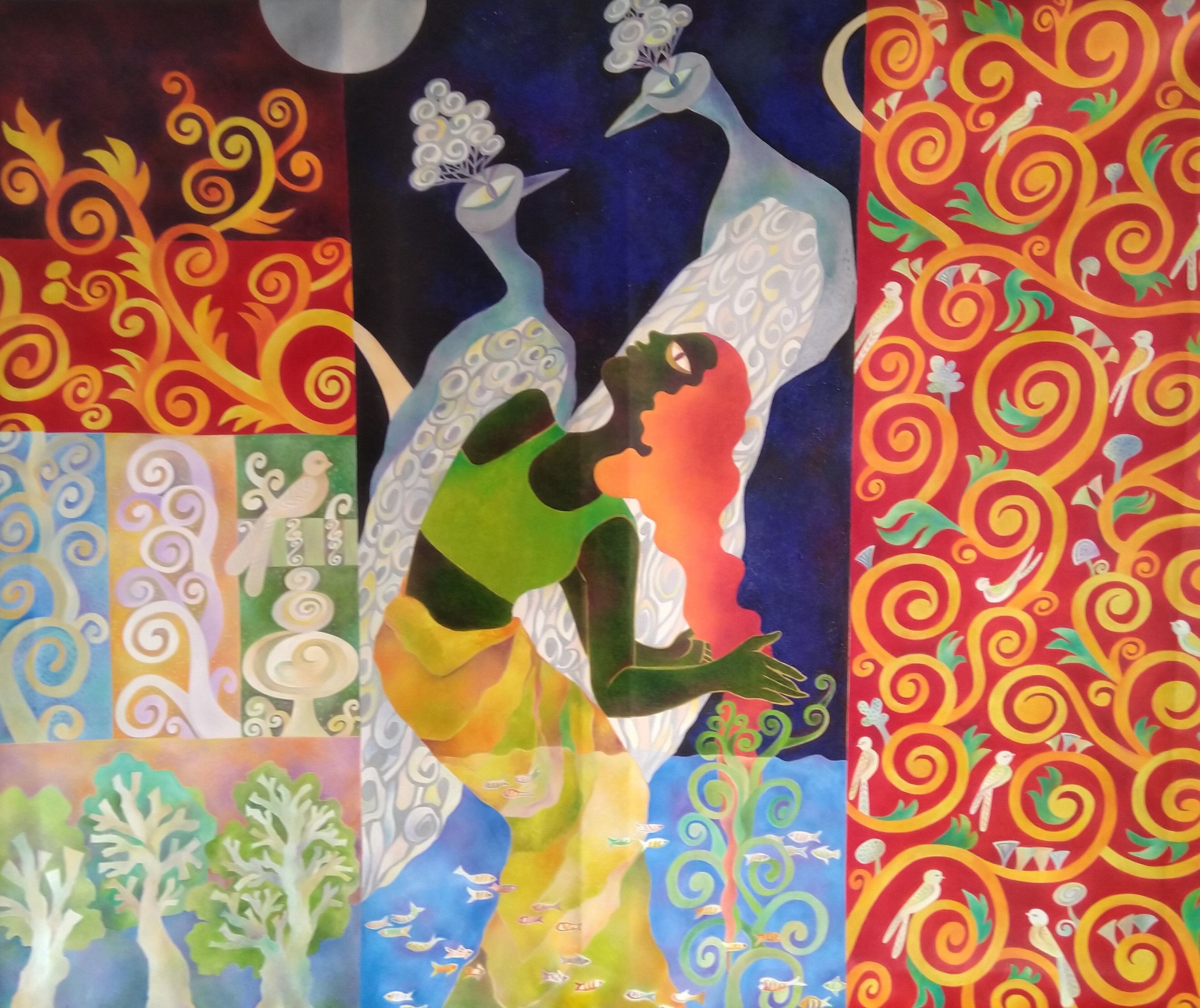 Oil 'CHASING HER DREAMS' - Oil on Canvas Chaitali Chatterjee