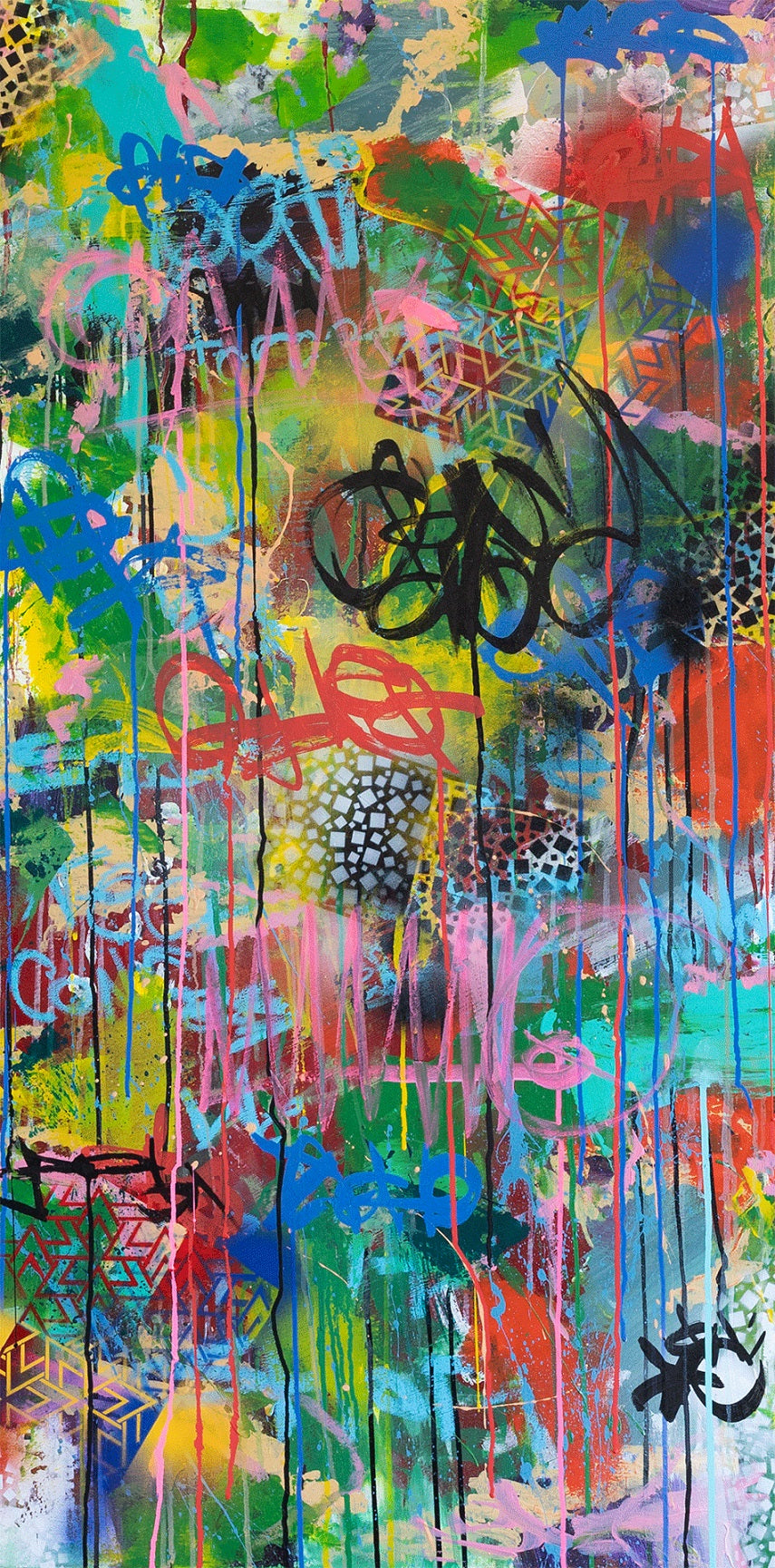 Abstract Acrylic Contemporary Painting 'CLOTH LOW ON THE MAST' - Mixed Media on Canvas Eddie McClure
