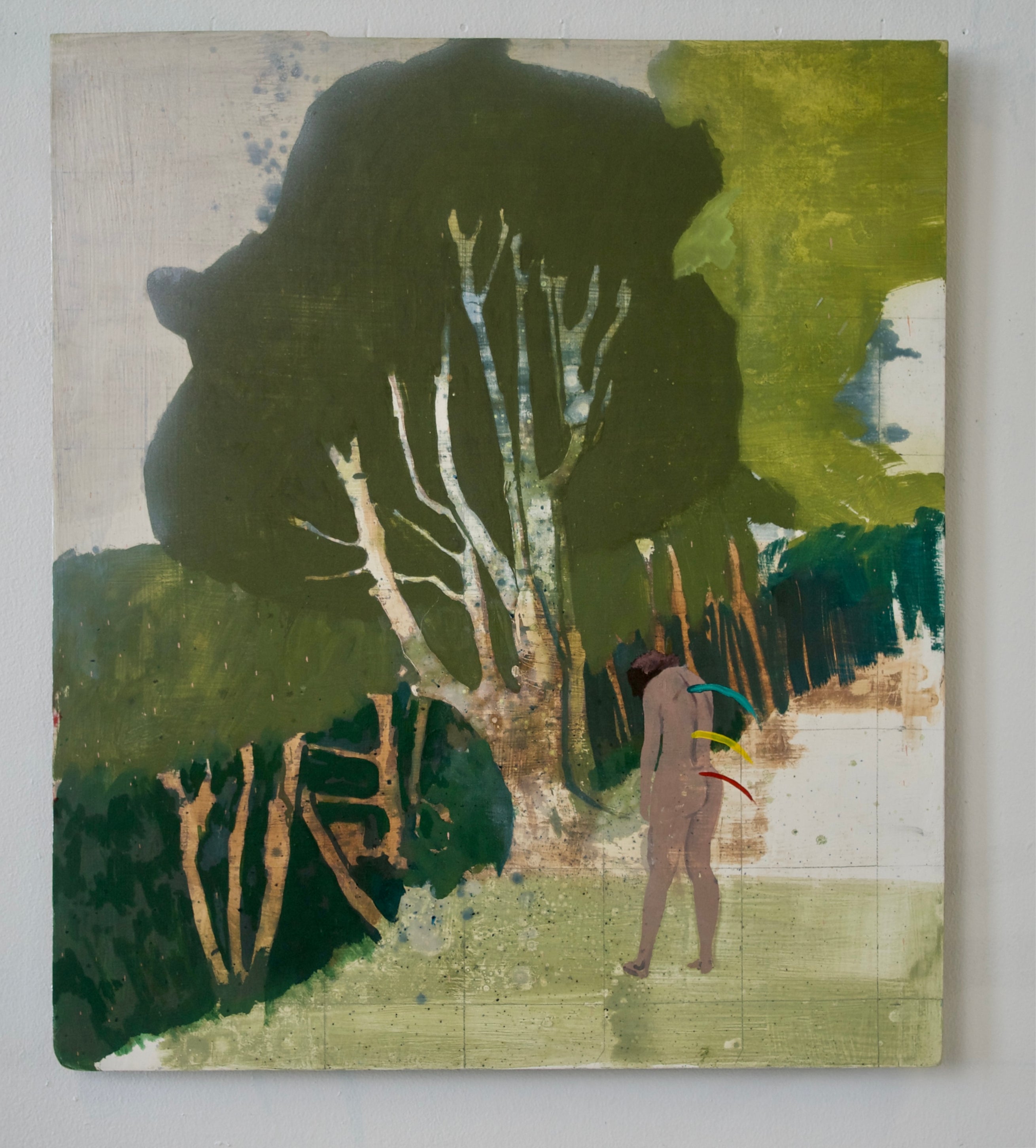 Abstract Painting 'CUTTING TIES' - Oil on Board Jessica Kirkpatrick