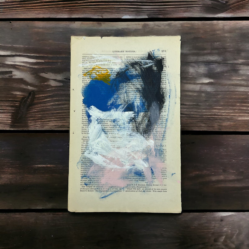 Abstract Mixed Media Painting '1861 PAPER SIGNED #20' - Original Mixed Media Abstract Art Painting Sam Lewis