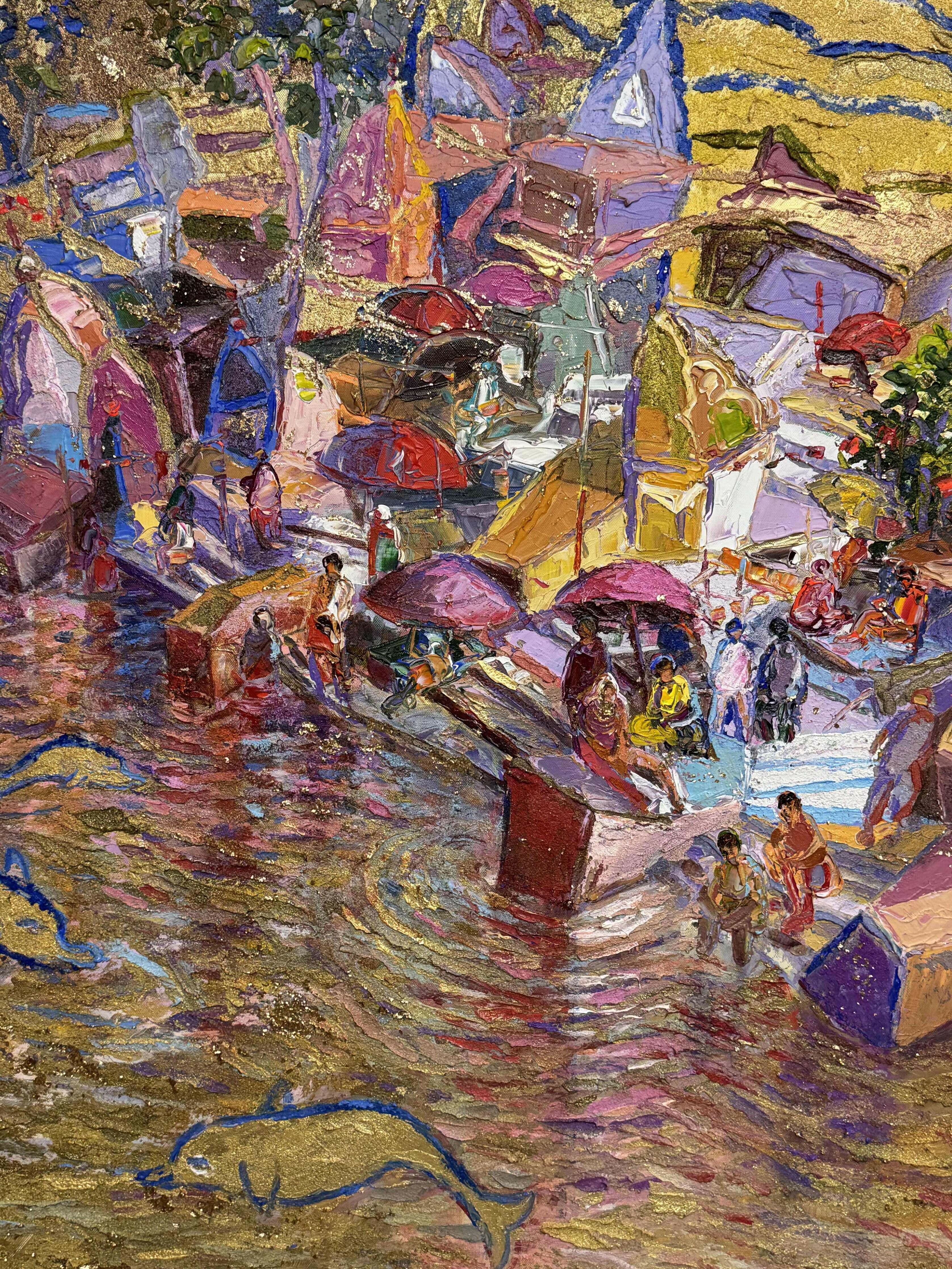 Abstract Acrylic Art Contemporary Expressionist Painting Surrealism Surrealist Visionary Ganges – I TEJINDER KANDA