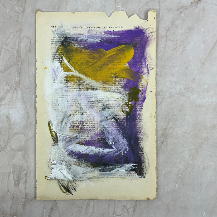Abstract Mixed Media Painting '1861 PAPER SIGNED #21' - Original Mixed Media Abstract Art Painting Sam Lewis