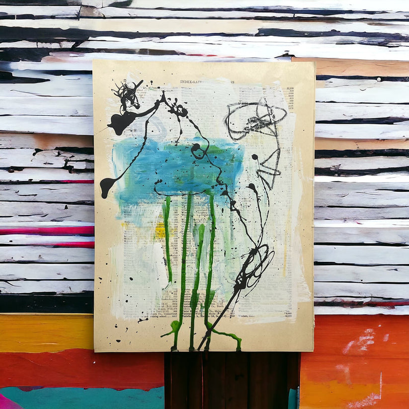 Abstract 'WANDERLUST SERIES #30' - Mixed Media Abstract Sam Lewis