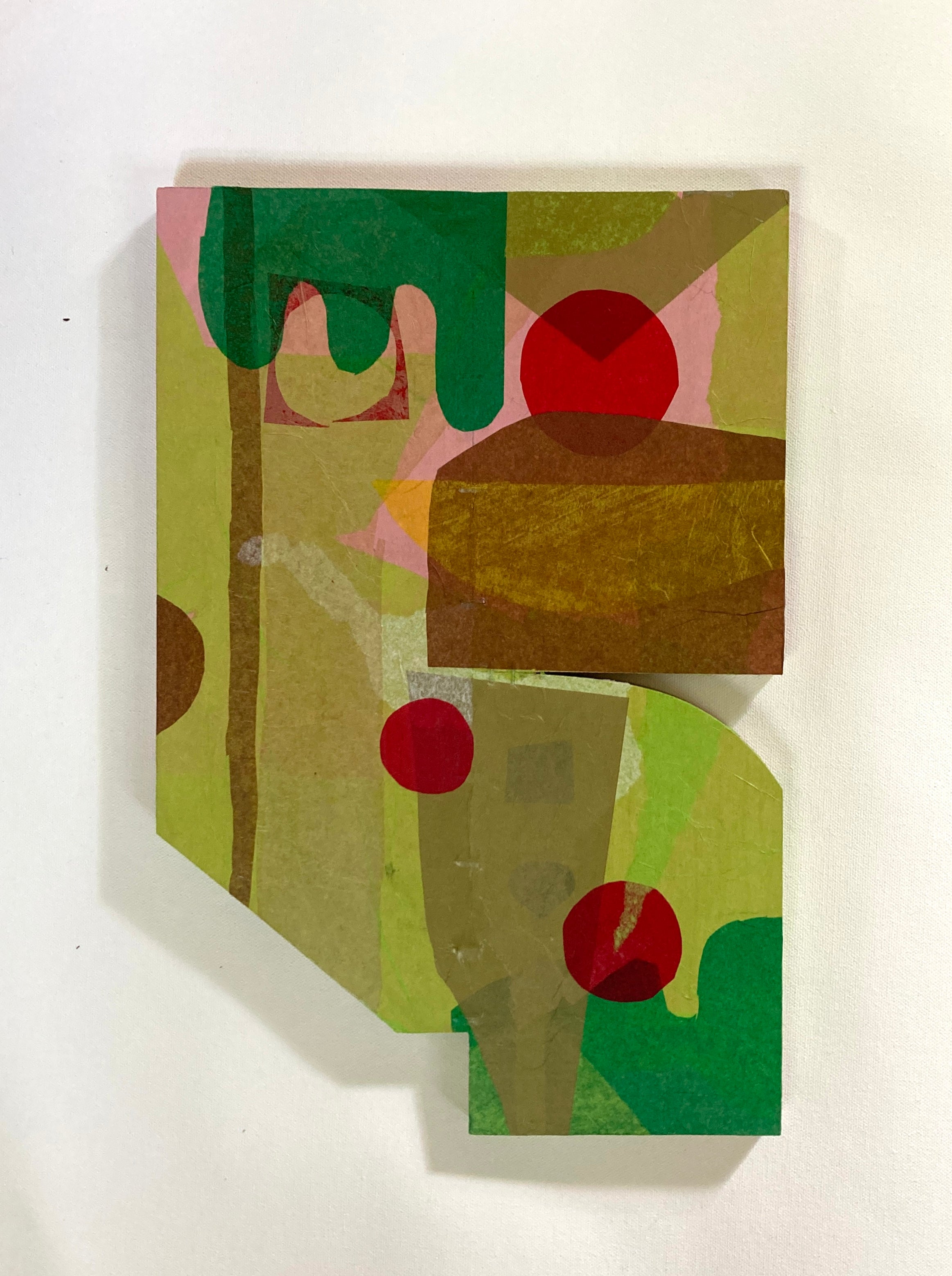 Abstract Geometric Painting 'EVERYTHING'S ALRIGHT #5' Mixed Media on Shaped Wood René Vasquez