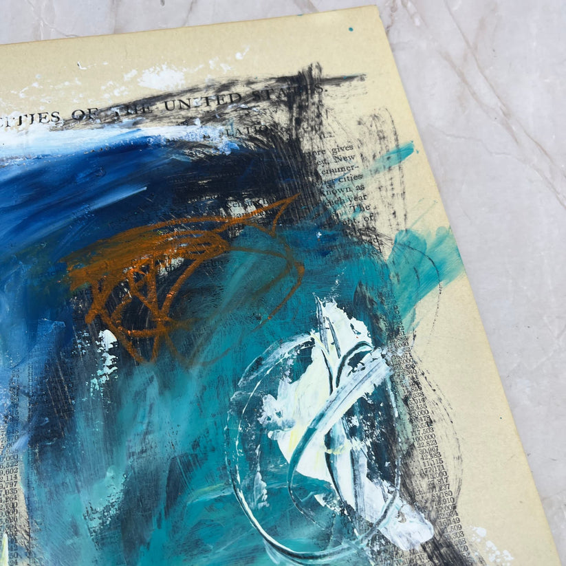 Abstract Mixed Media Painting 'WANDERLUST SERIES #10' - Original Mixed Media Abstract Art Painting Sam Lewis