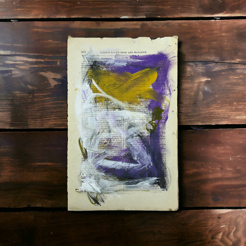 Abstract Mixed Media Painting '1861 PAPER SIGNED #21' - Original Mixed Media Abstract Art Painting Sam Lewis