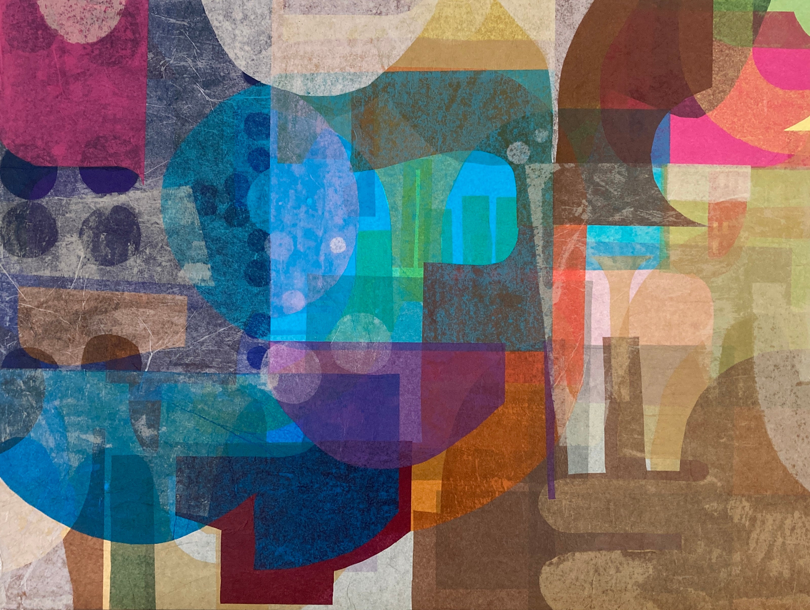 Abstract Geometric Painting 'FORMULA FOR THE CONSTRUCTION OF A LIFE #3' Mixed Media on Canvas René Vasquez