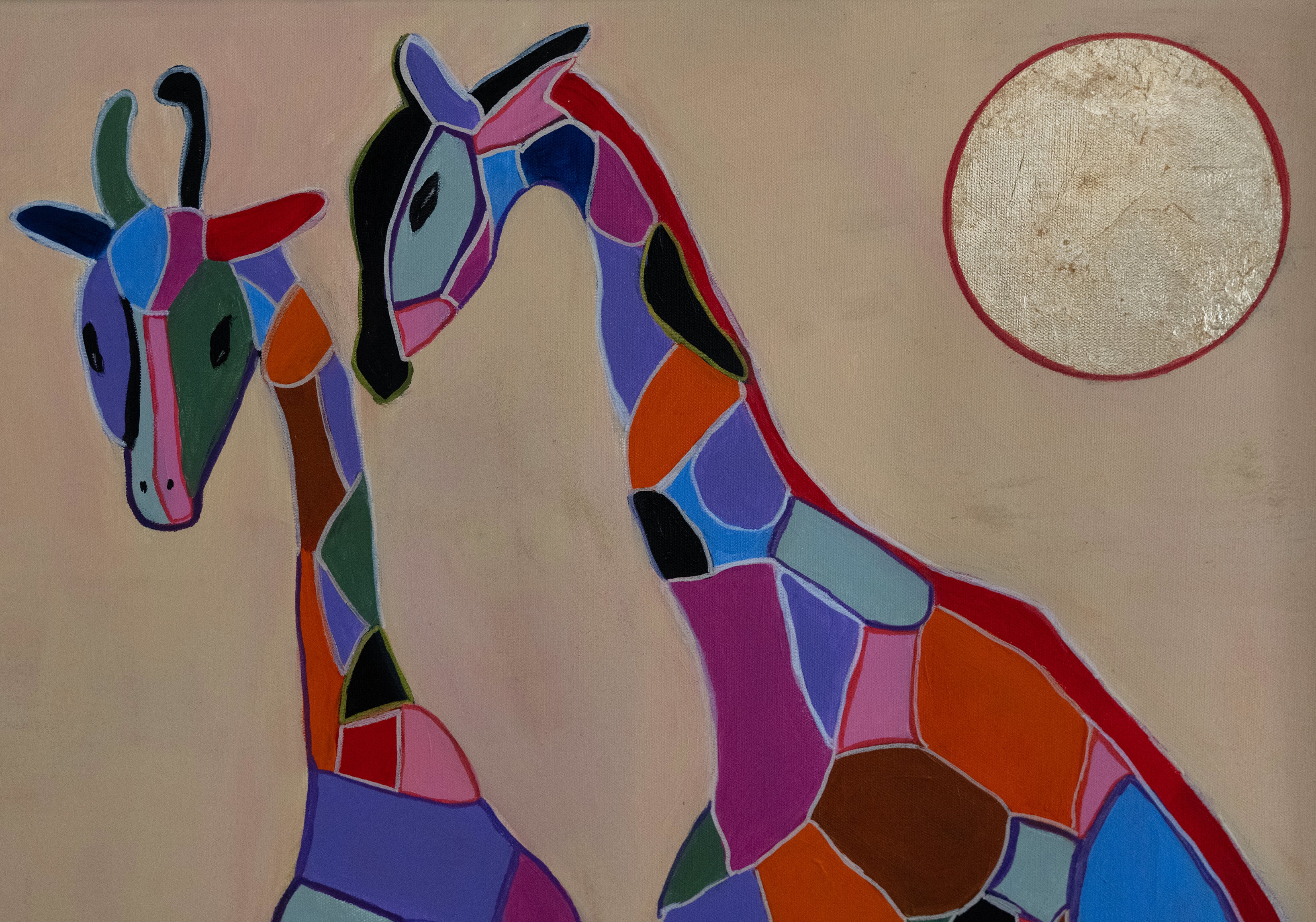 Giraffes animals wildlife painting Alina Odwyer