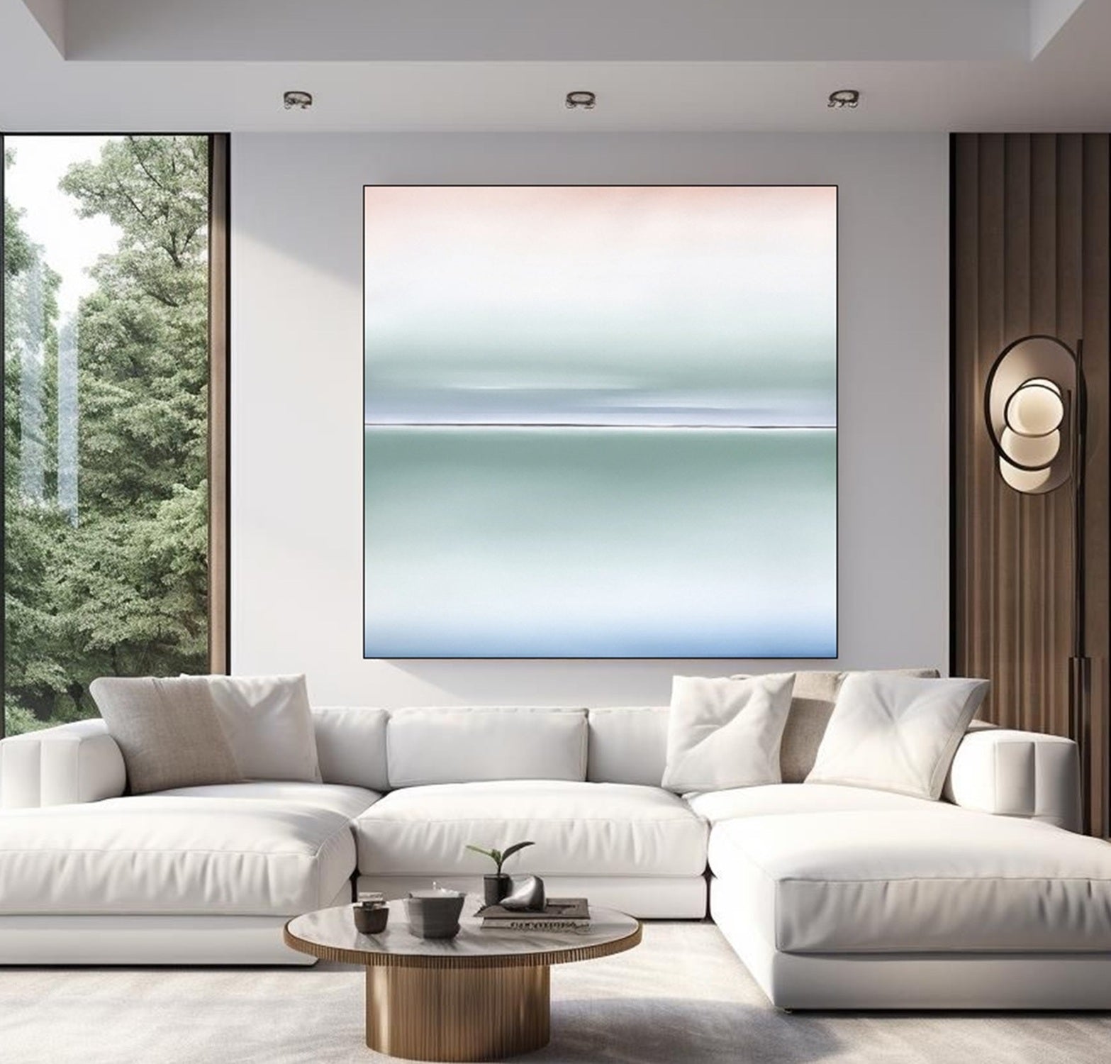 Horizon of Emotions, tender seascape painting Larissa Uvarova