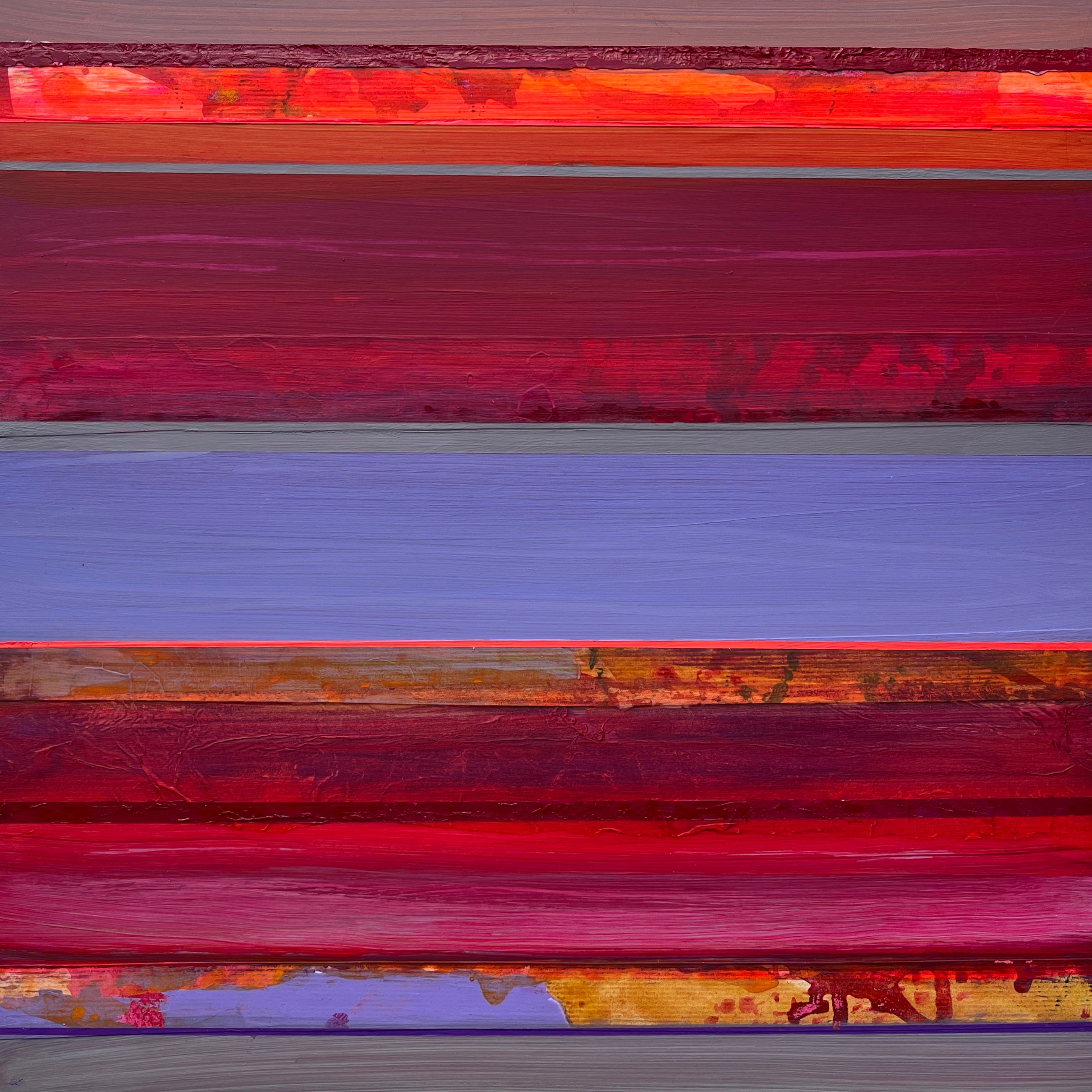 Abstract Acrylic Collage Contemporary Geometric Painting 'HAPTIC BARCODE 5/23' Susanne Meier zu Eissen-Rau