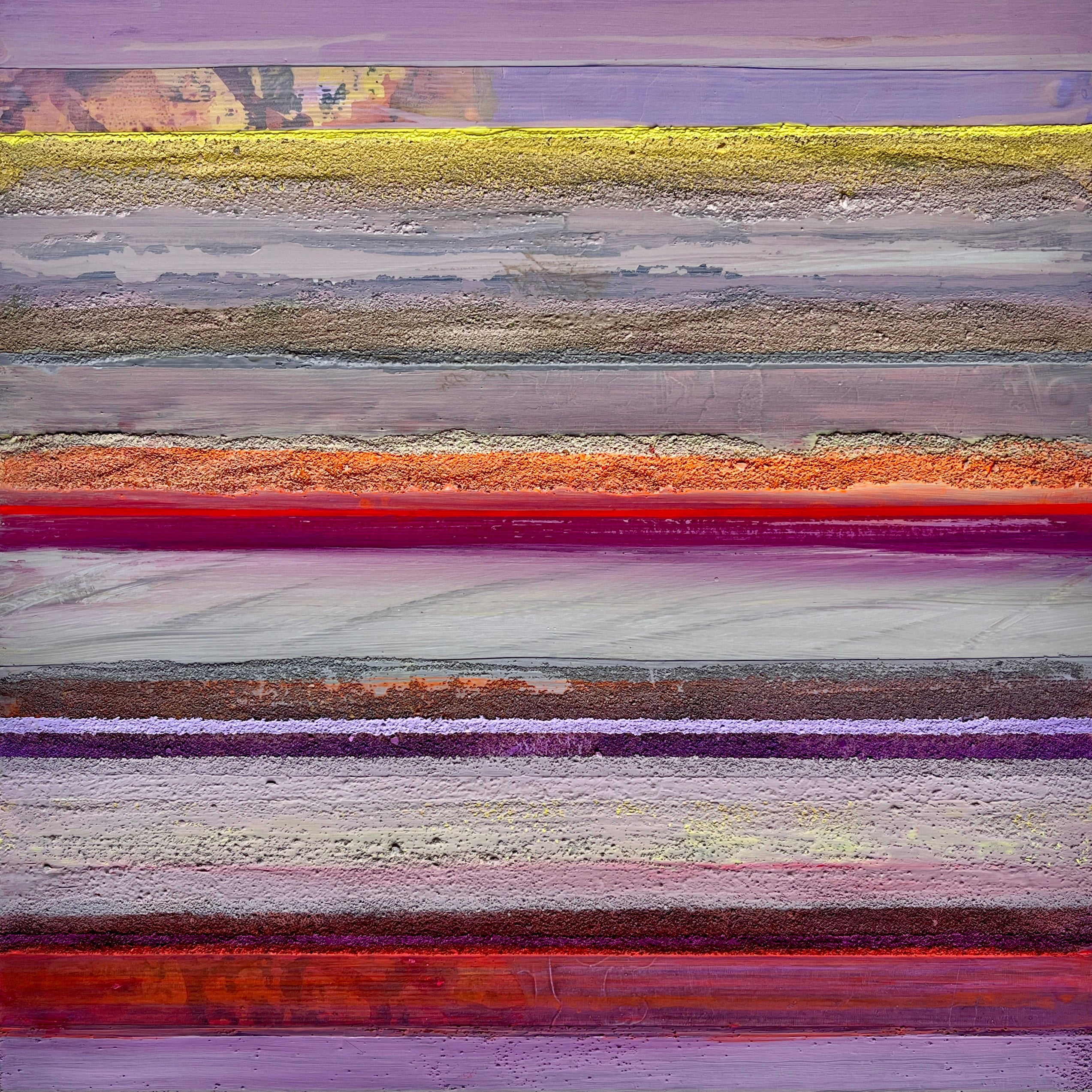 Abstract Acrylic Collage Contemporary Geometric Painting 'HAPTIC BARCODE 6/23' Susanne Meier zu Eissen-Rau