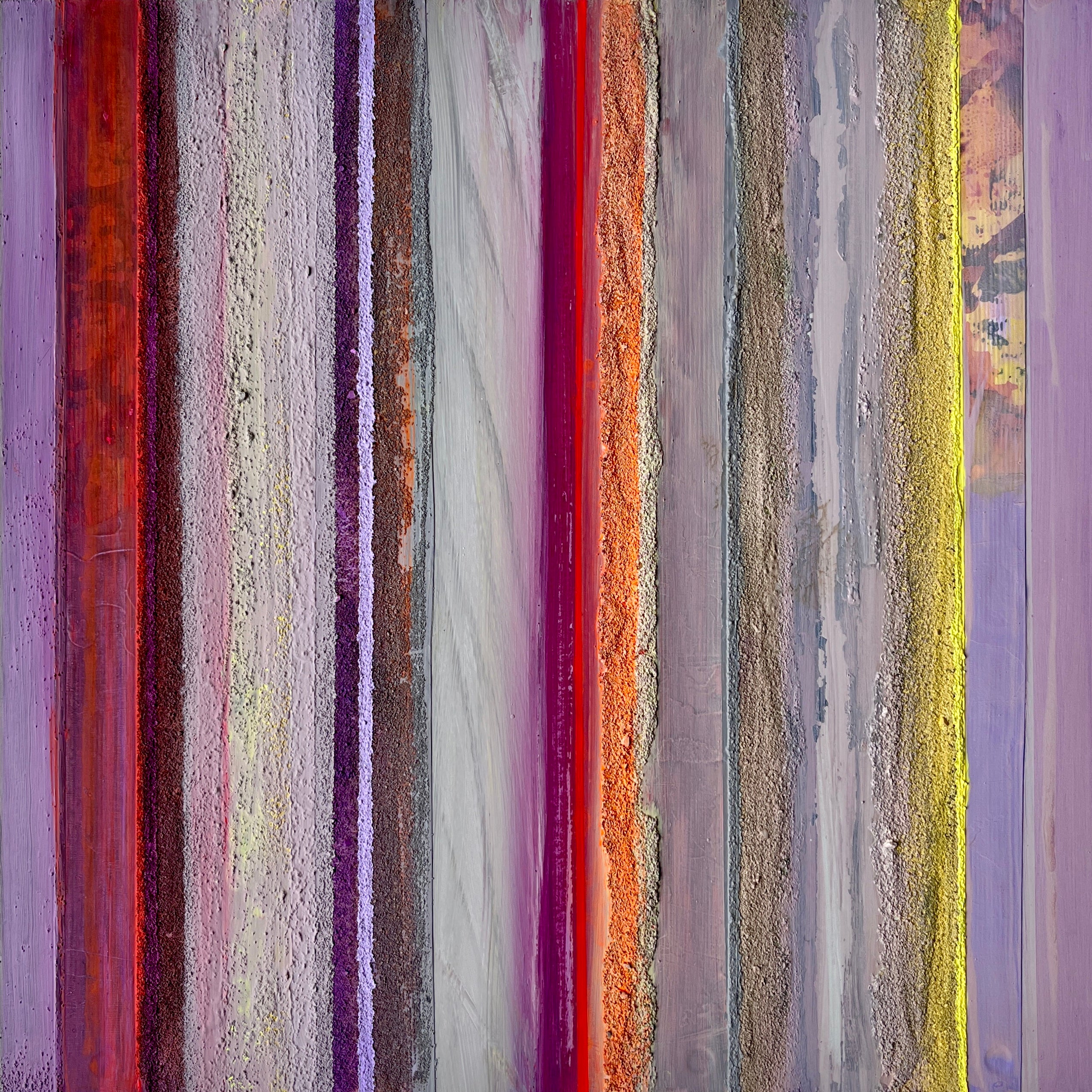Abstract Acrylic Collage Contemporary Geometric Painting 'HAPTIC BARCODE 6/23' Susanne Meier zu Eissen-Rau