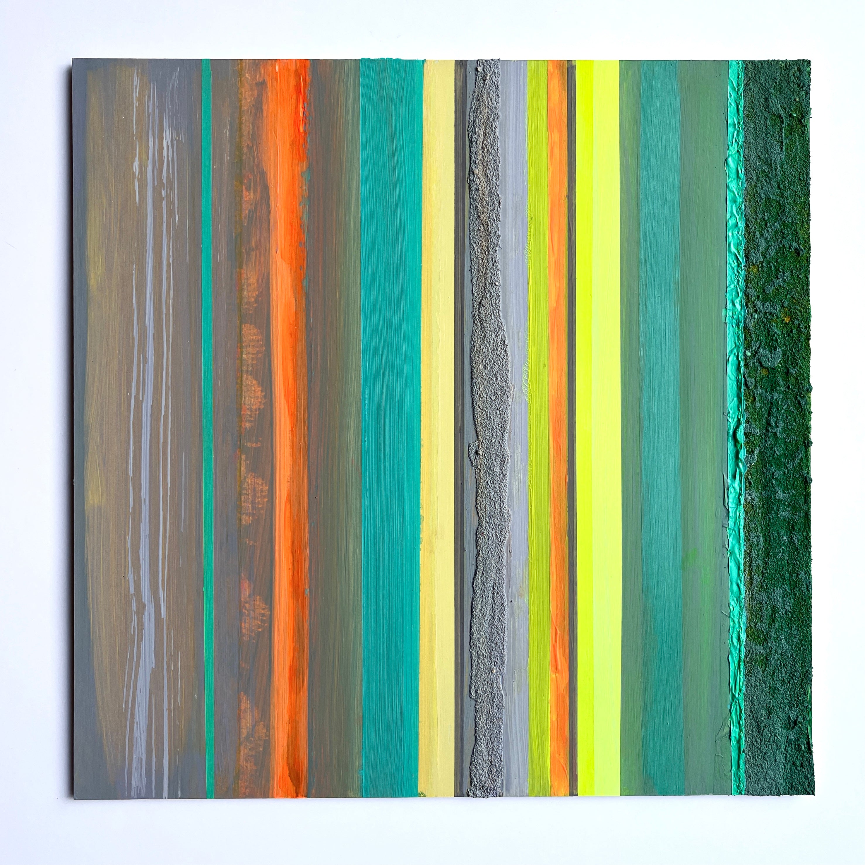 Abstract Acrylic Collage Contemporary Geometric Painting 'HAPTIC BARCODE 8/23' Susanne Meier zu Eissen-Rau