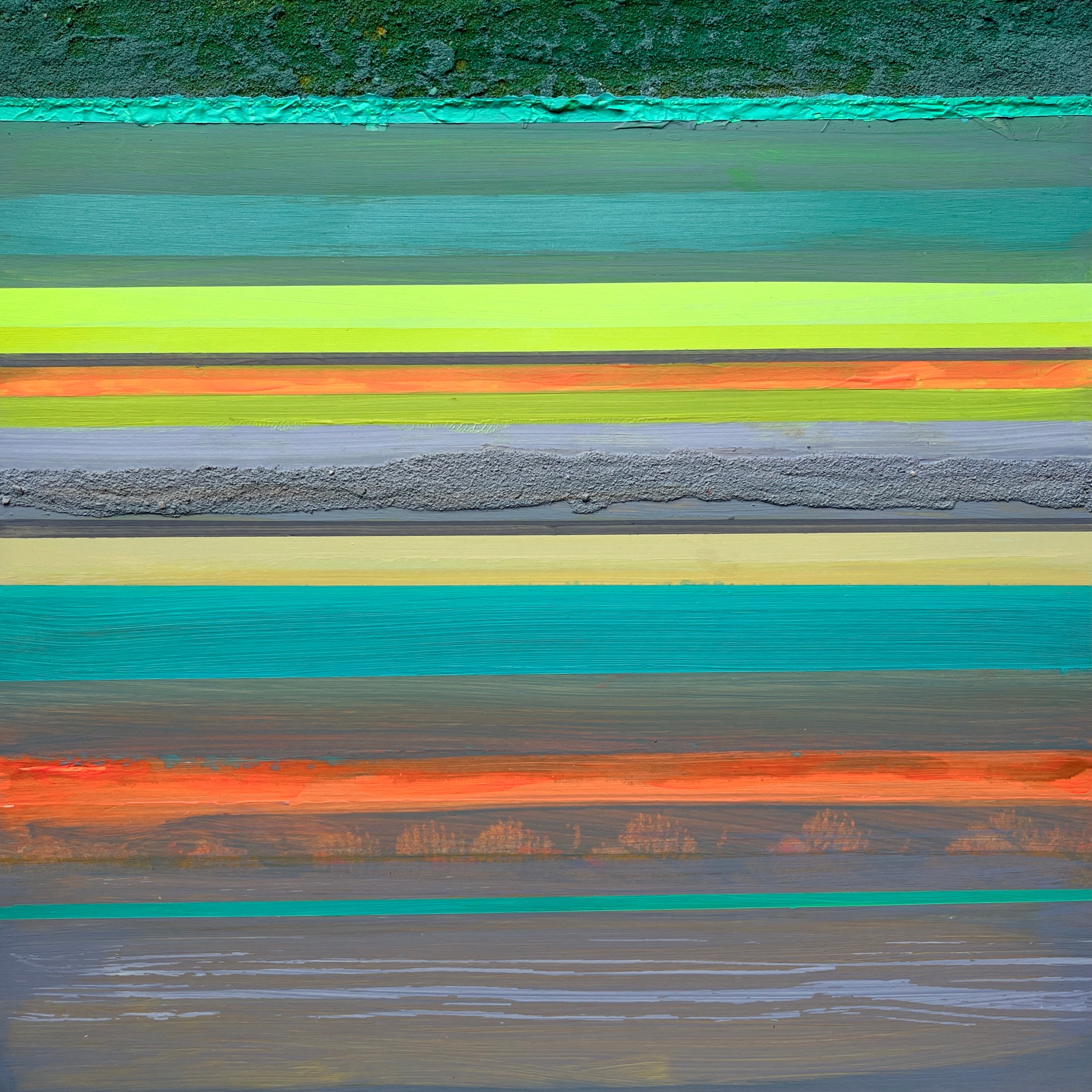 Abstract Acrylic Collage Contemporary Geometric Painting 'HAPTIC BARCODE 8/23' Susanne Meier zu Eissen-Rau