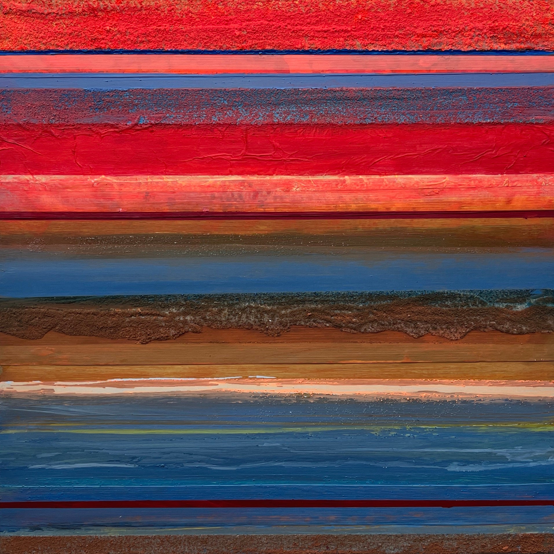 Abstract Acrylic Collage Contemporary Geometric Painting 'HAPTIC BARCODE 9/23' Susanne Meier zu Eissen-Rau