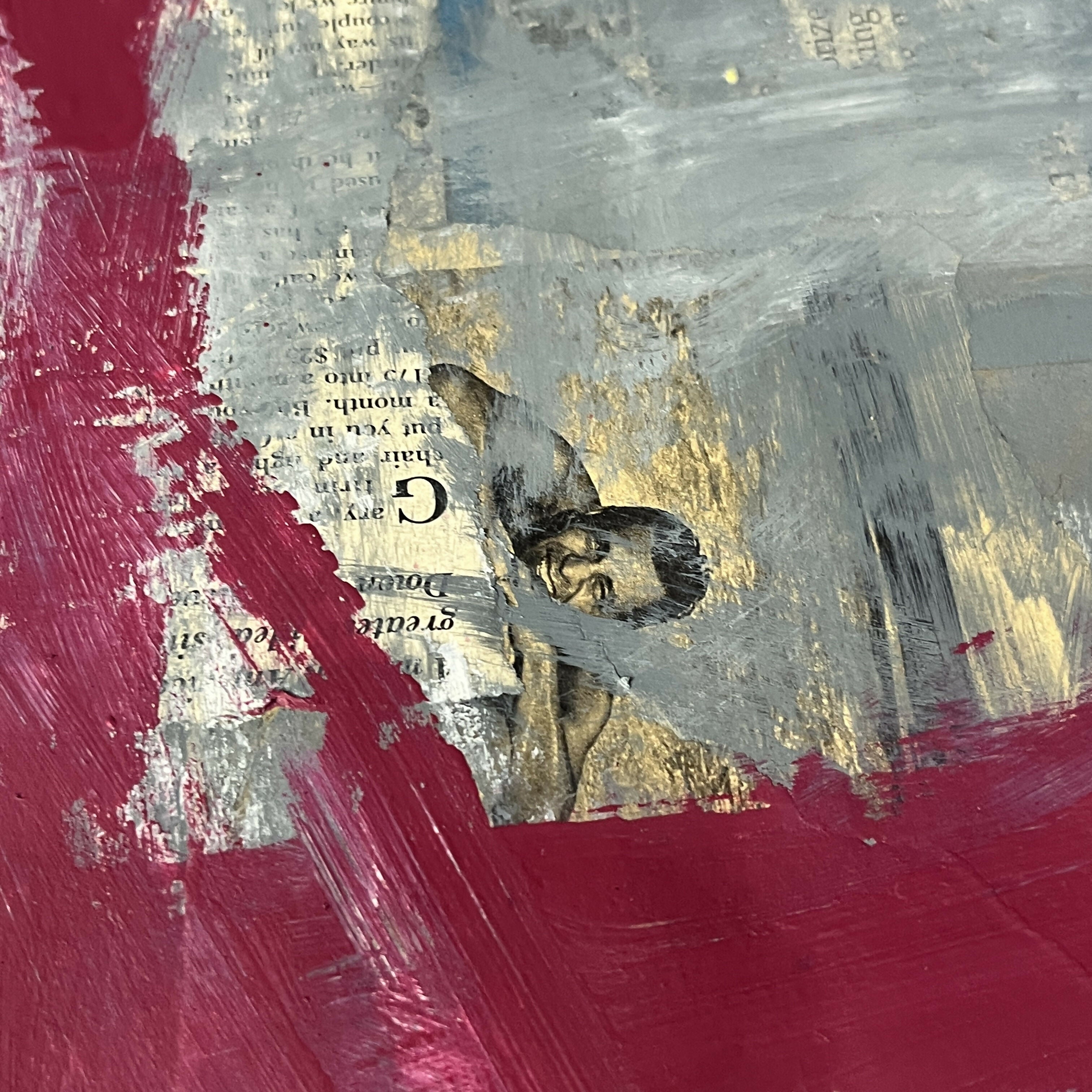 Abstract Collage Contemporary Mixed Media Painting Original Mixed Media Abstract Art Painting 18x24 “Recitation" Signed Sam Lewis