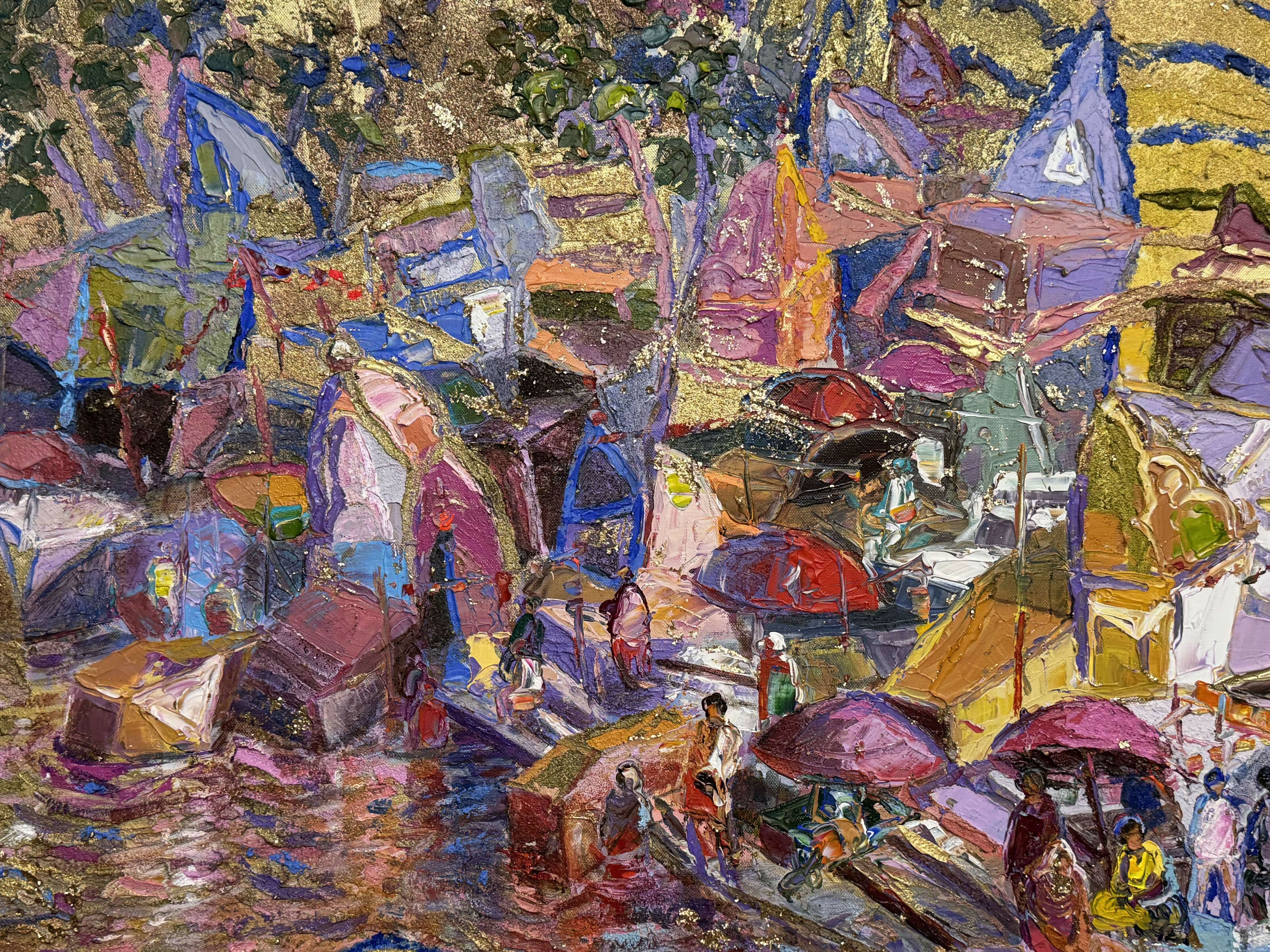 Abstract Acrylic Art Contemporary Expressionist Painting Surrealism Surrealist Visionary Ganges – I TEJINDER KANDA