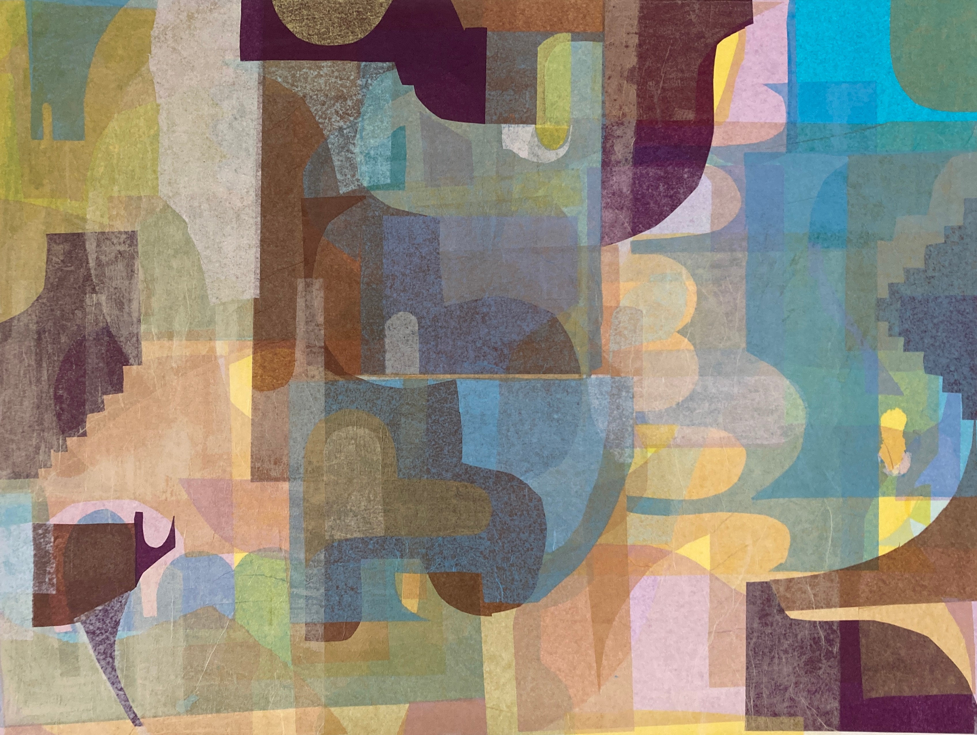Abstract Geometric Painting 'IF NOT NOW' Mixed Media on Canvas Rene Vasquez