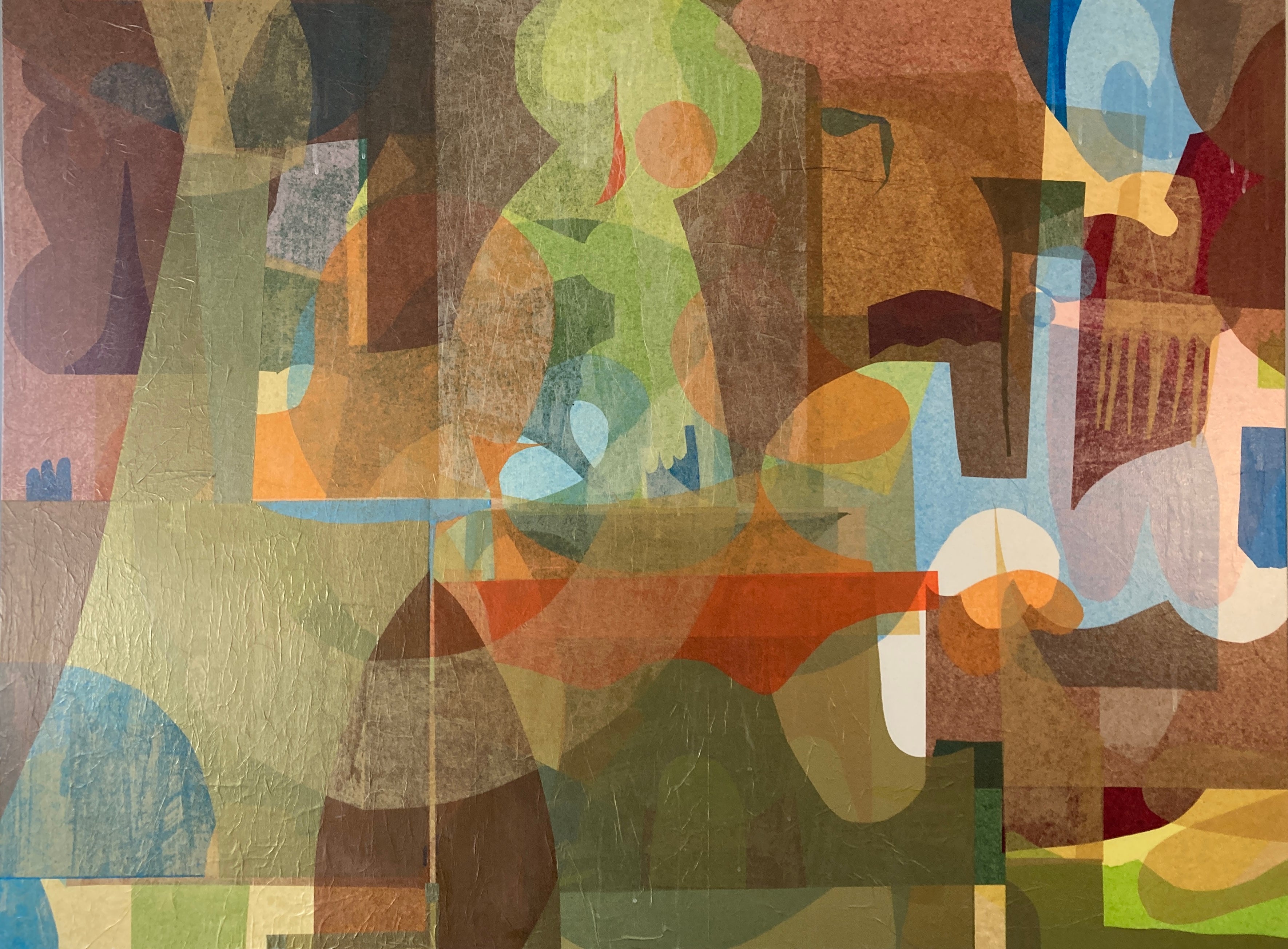 Abstract Geometric Painting 'IF ONCE, THEN NEVER BEFORE' Mixed Media on Canvas Rene Vasquez