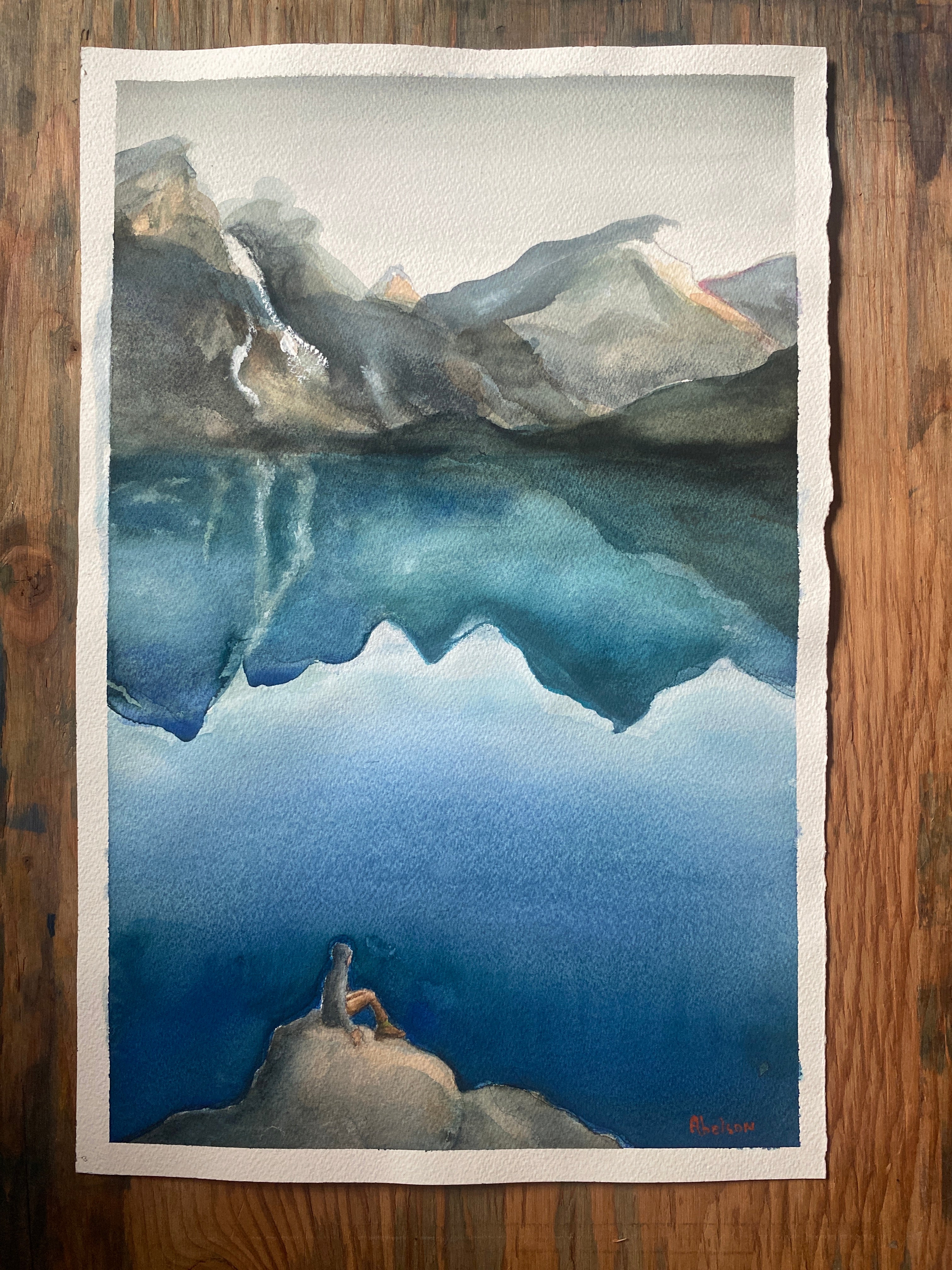 Painting Watercolor 'ZEN' - Watercolour on Arches Paper David Abelson