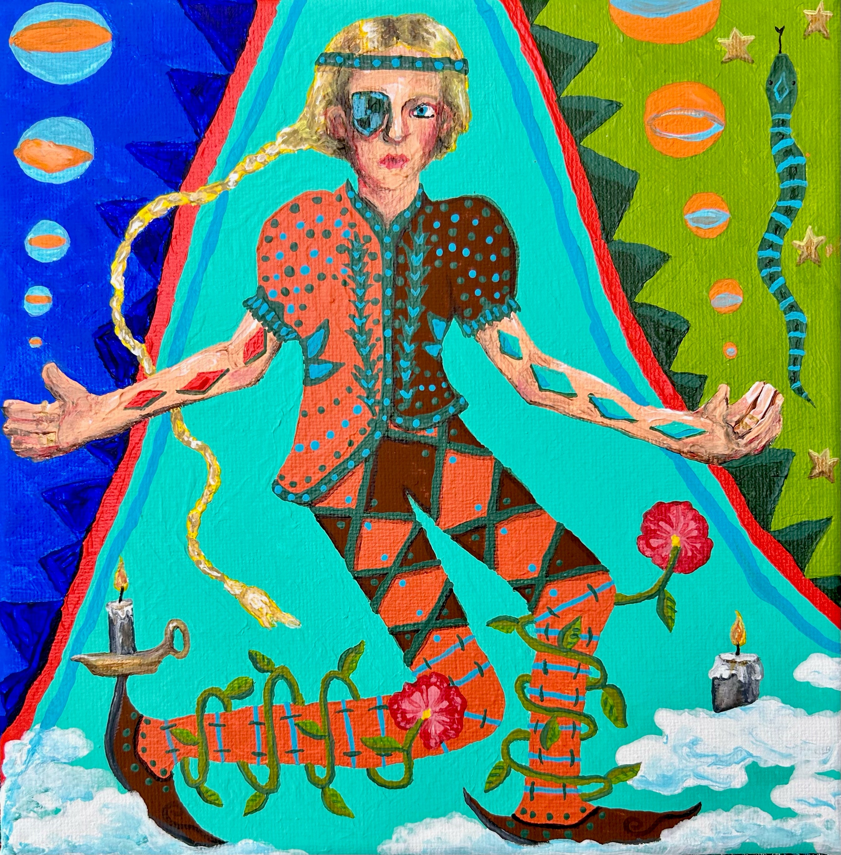 Acrylic Paint 'JUGGLING JANE' - Acrylic Paint on Canvas June McCall