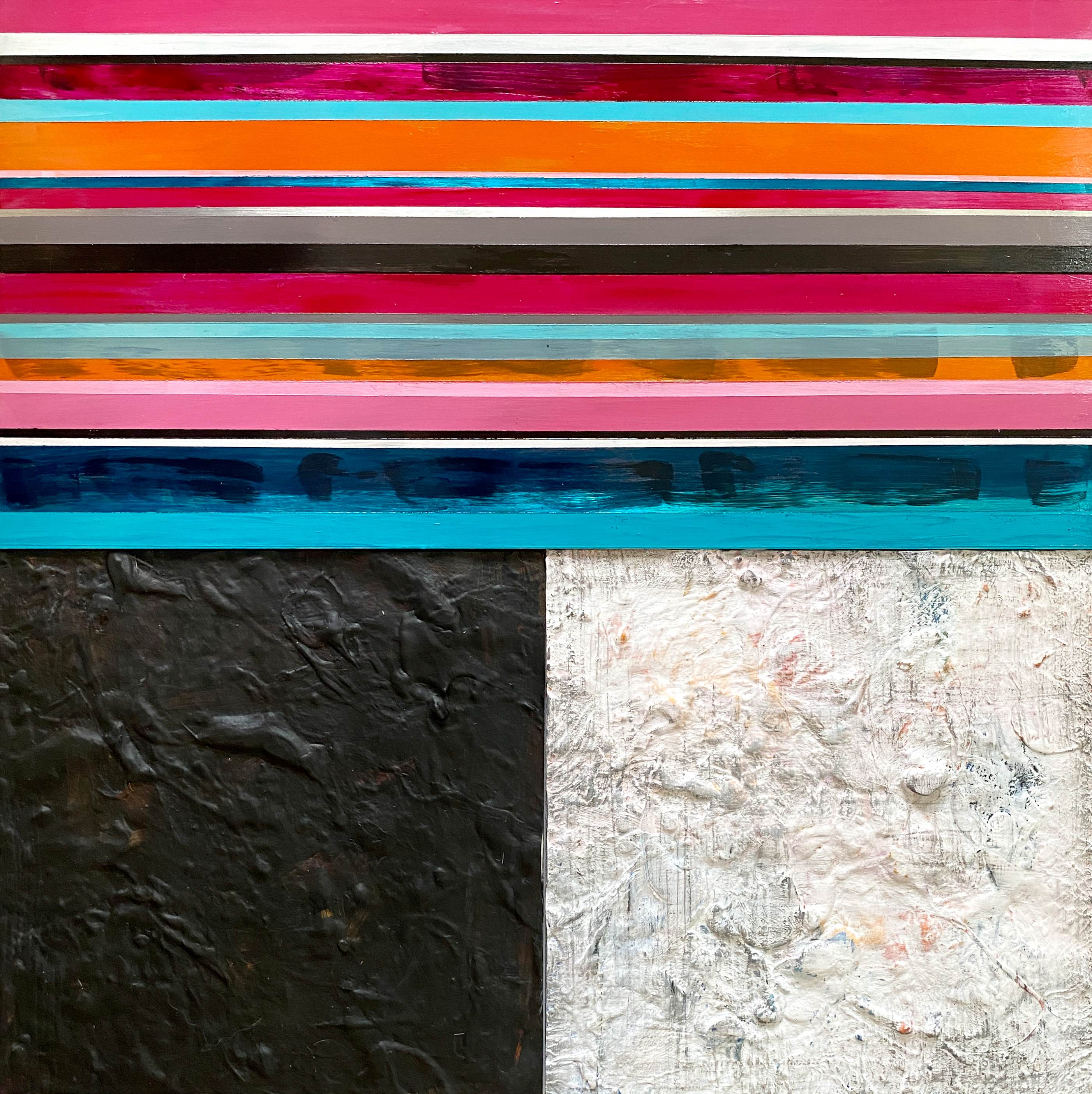 Abstract Acrylic Geometric Painting 'INFINITY 9485' Acrylic Tiles on Wooden Board Brigitte Puschmann