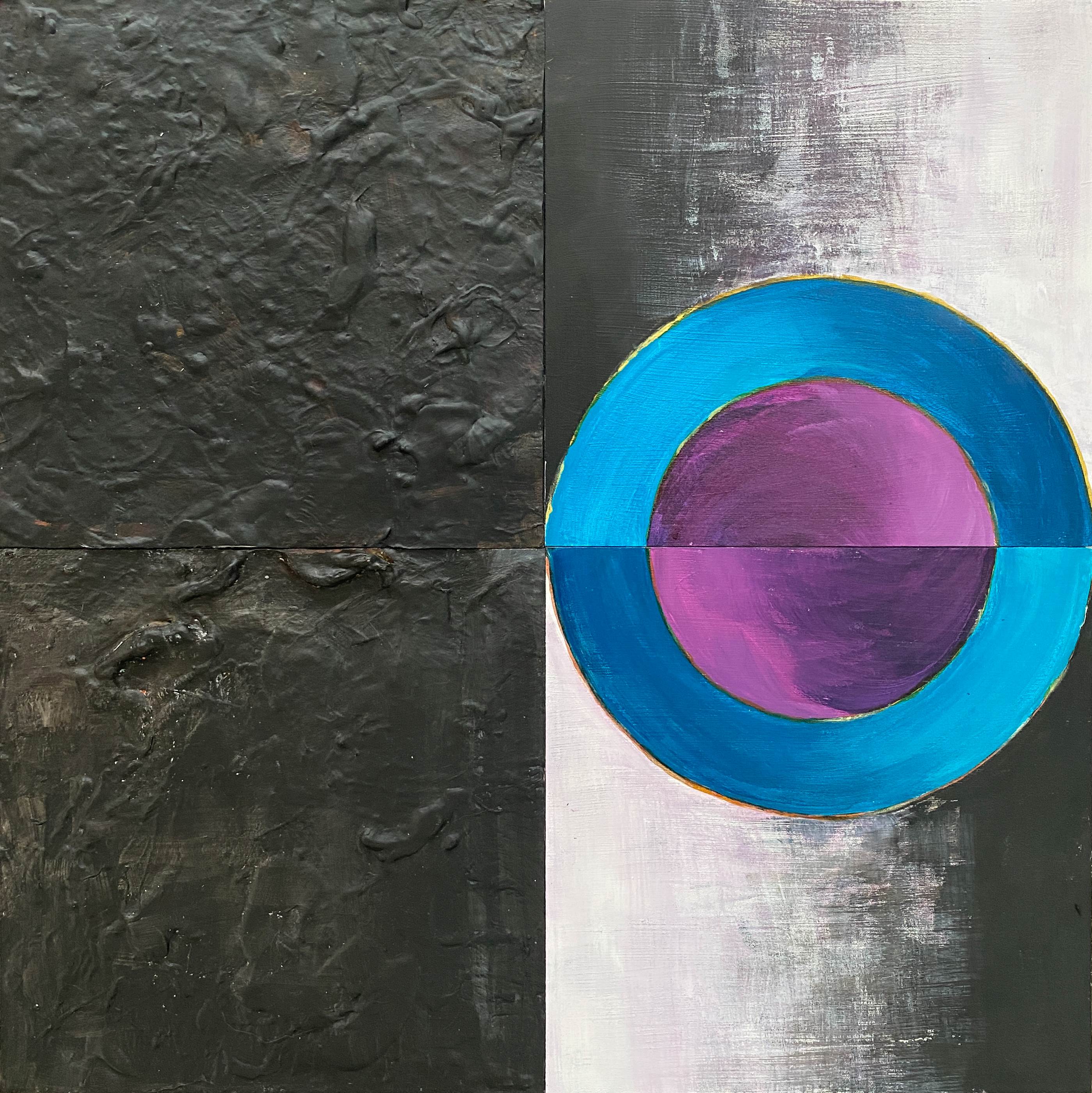 Abstract Acrylic Geometric Painting 'INFINITY 6354' Acrylic Tiles on Wooden Board Brigitte Puschmann