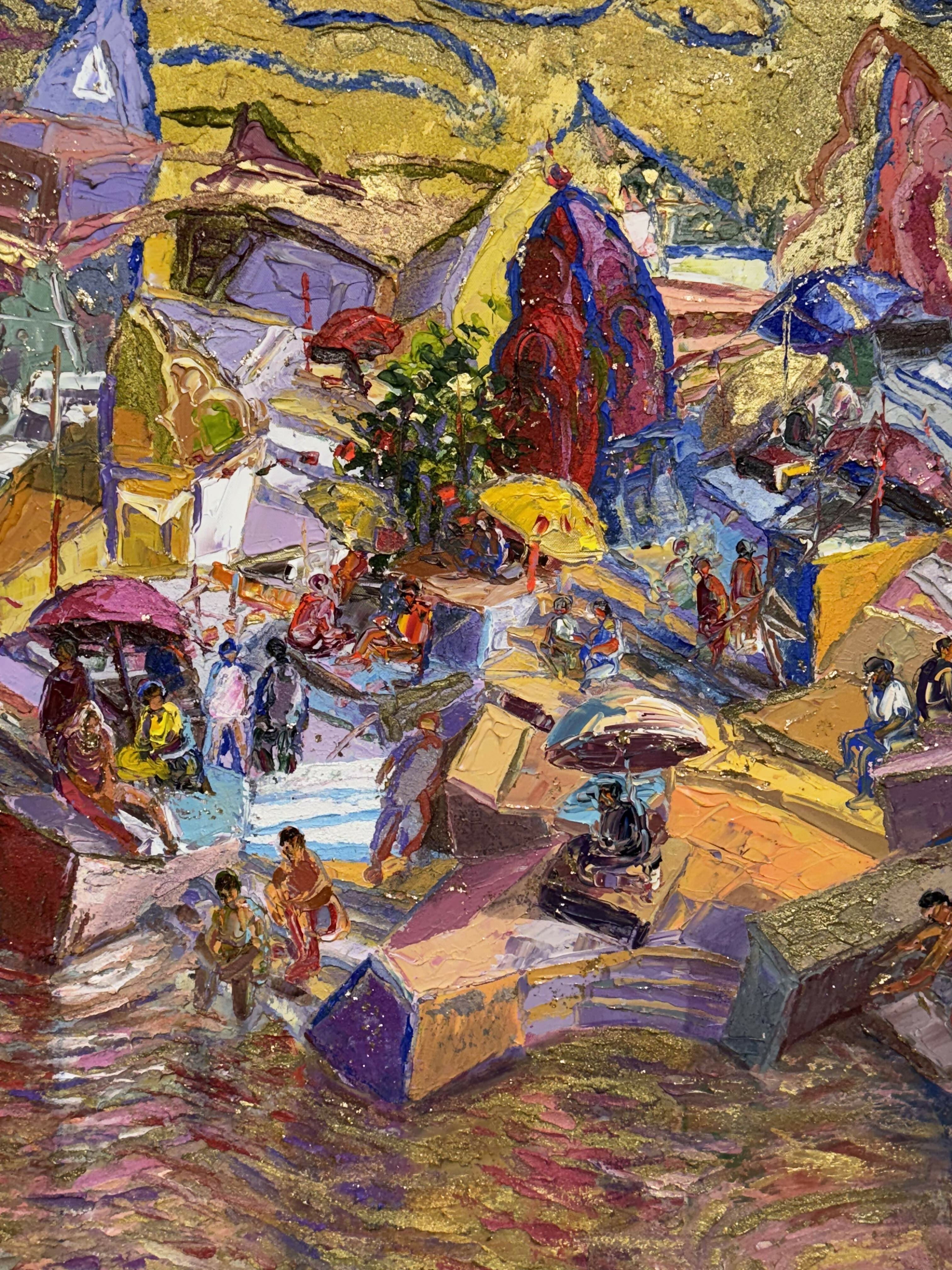 Abstract Acrylic Art Contemporary Expressionist Painting Surrealism Surrealist Visionary Ganges – I TEJINDER KANDA