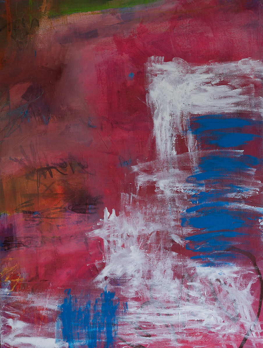 Abstract Acrylic Contemporary Painting 'JONAH, WHERE'S THAT BOAT GOING?' - Mixed Media on Canvas Eddie McClure