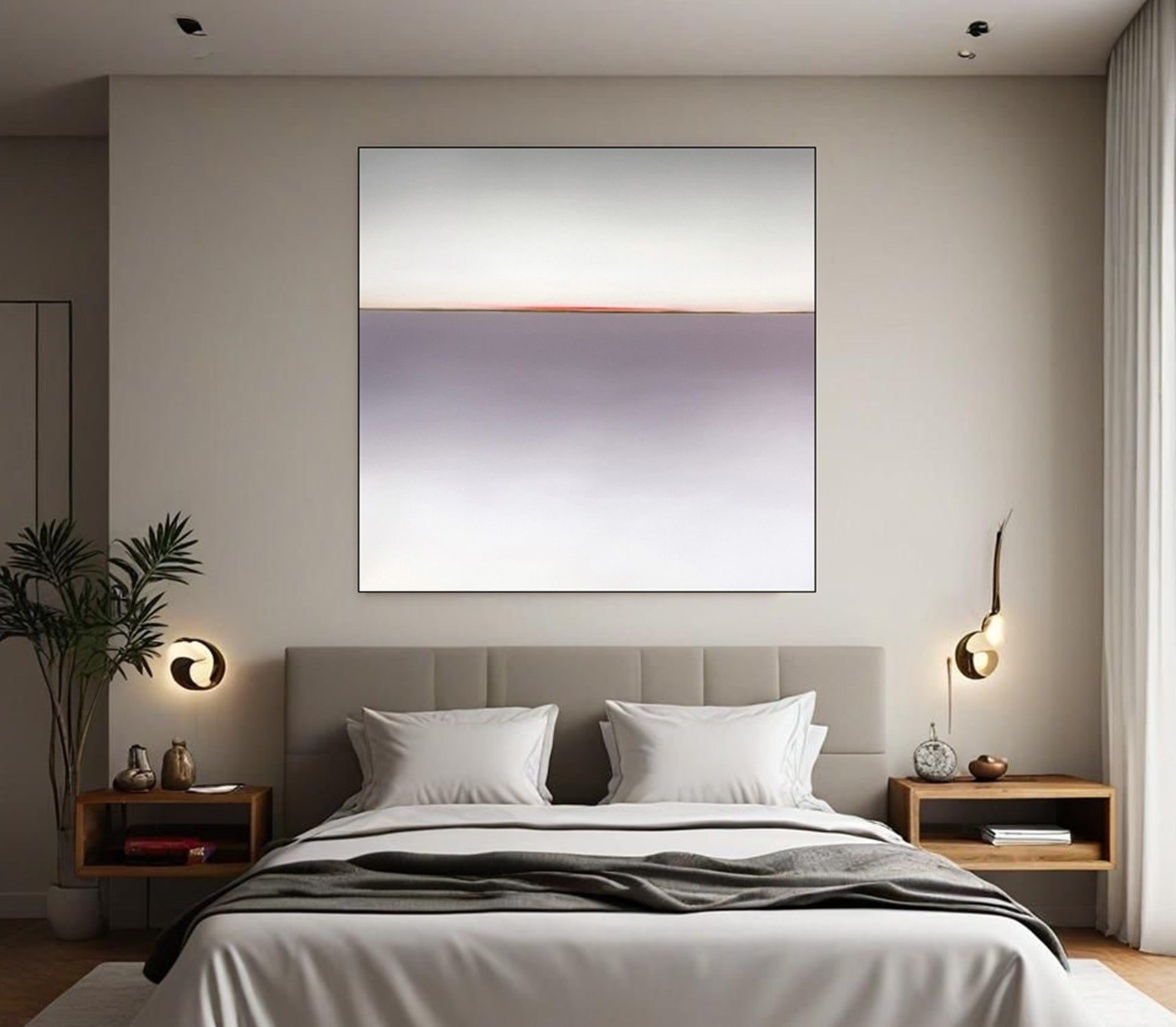 Horizon of Emotions, tender seascape painting Larissa Uvarova