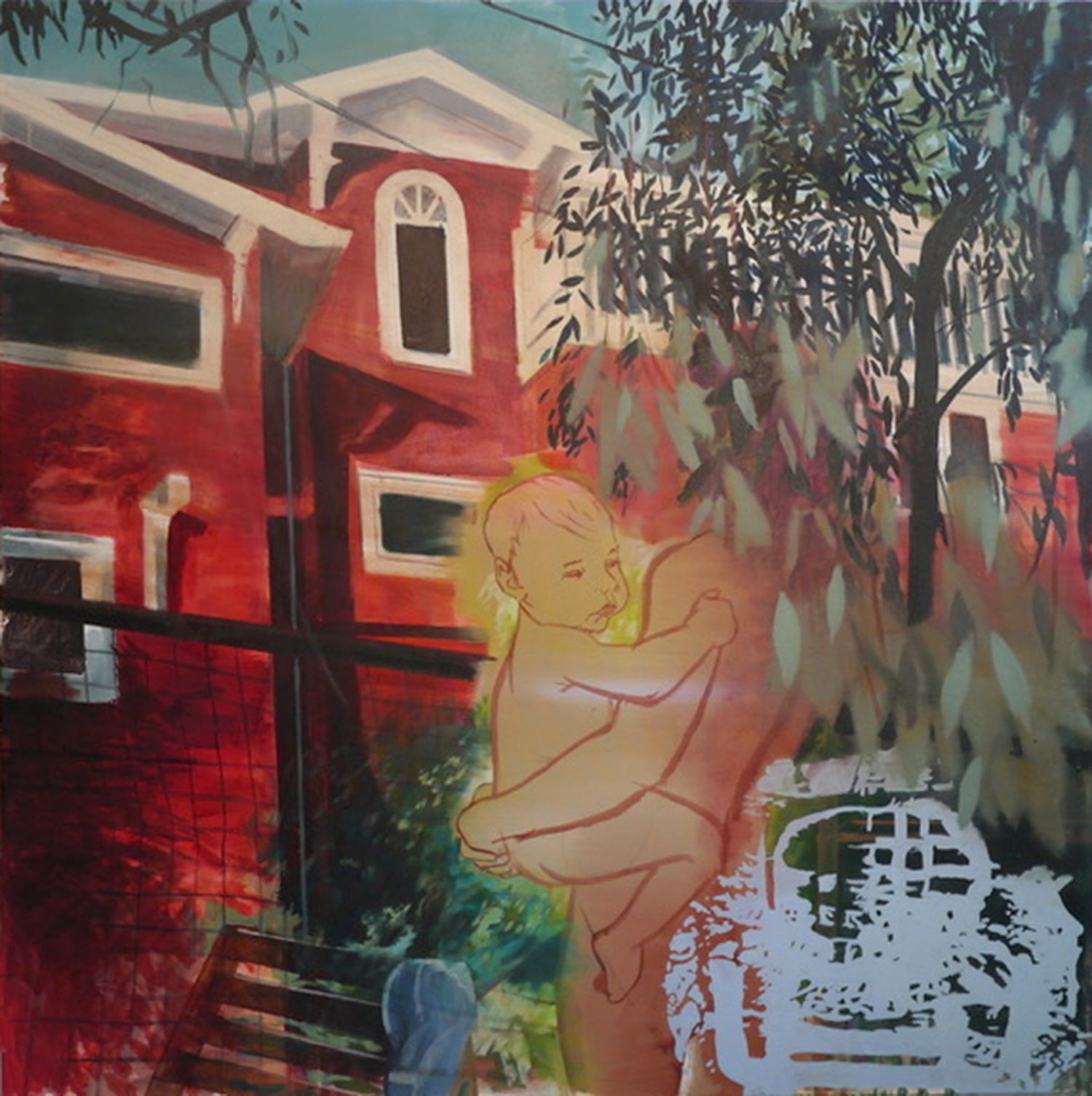 Abstract Painting 'LOOKING UP' - Oil on Canvas Jessica Kirkpatrick