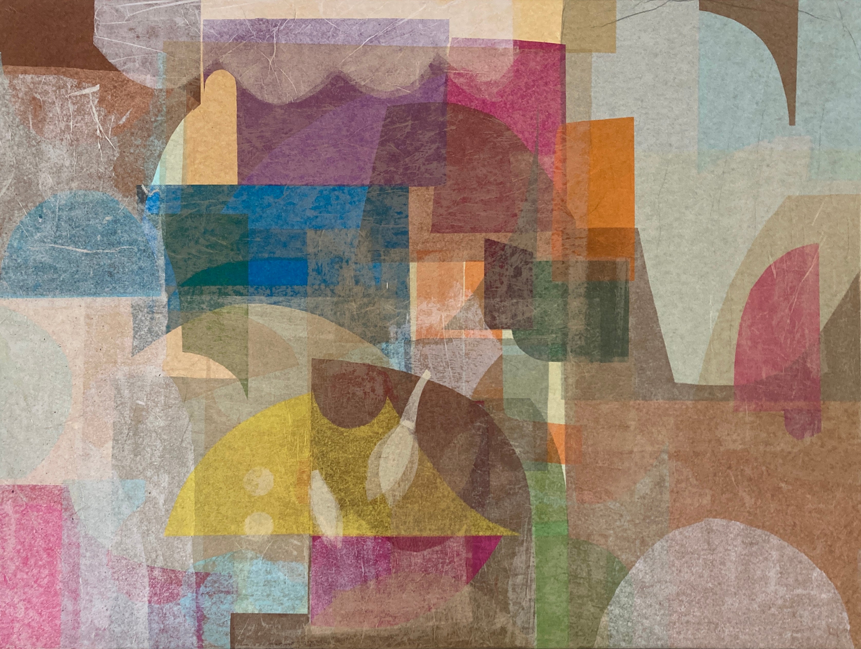 Abstract Geometric Painting 'MEMORY OF ANOTHER' Mixed Media on Canvas Rene Vasquez
