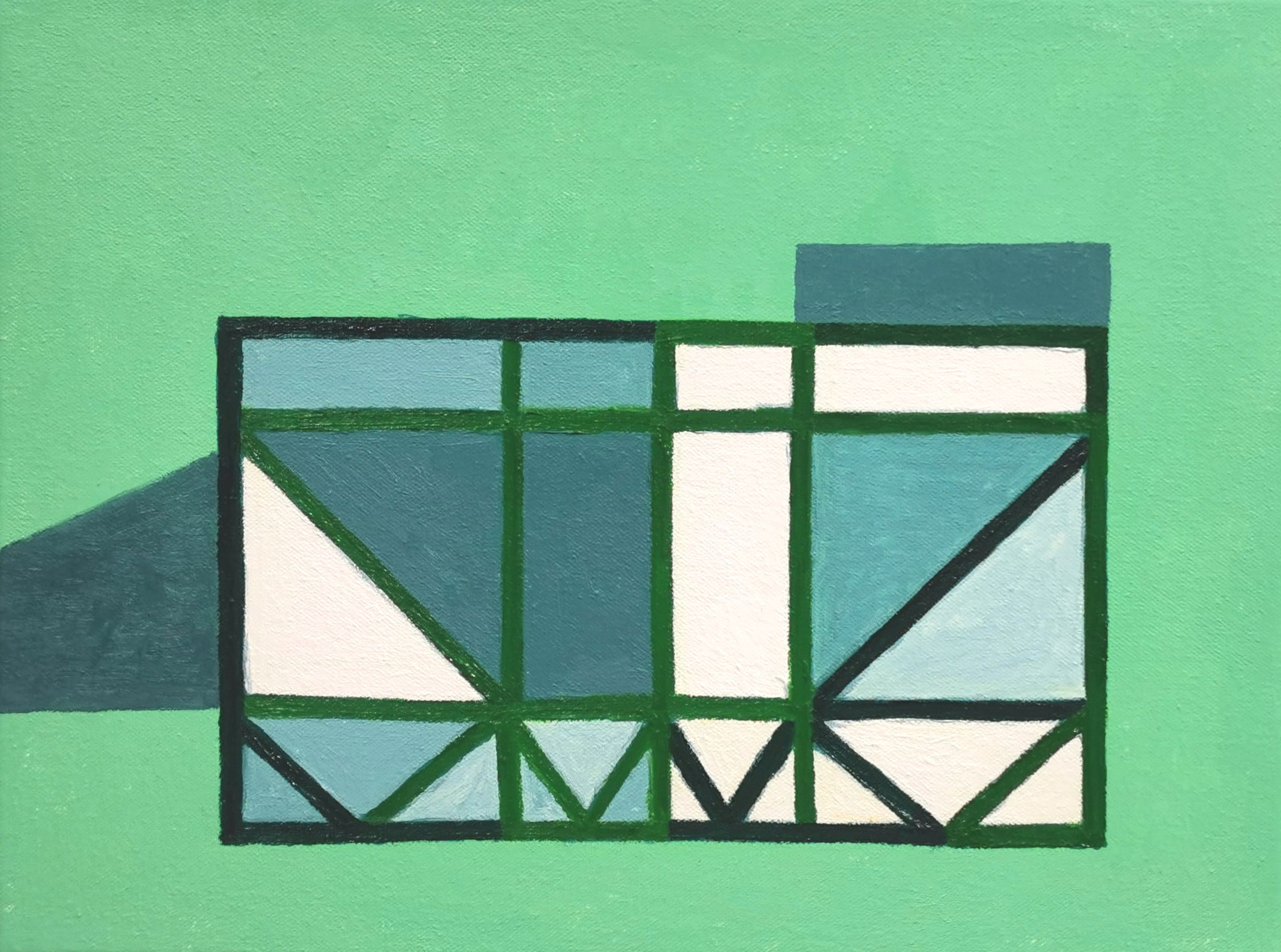 Abstract Contemporary Geometric 'OUR HOUSE 02' - Oil on Canvas Miika Nyyssonen