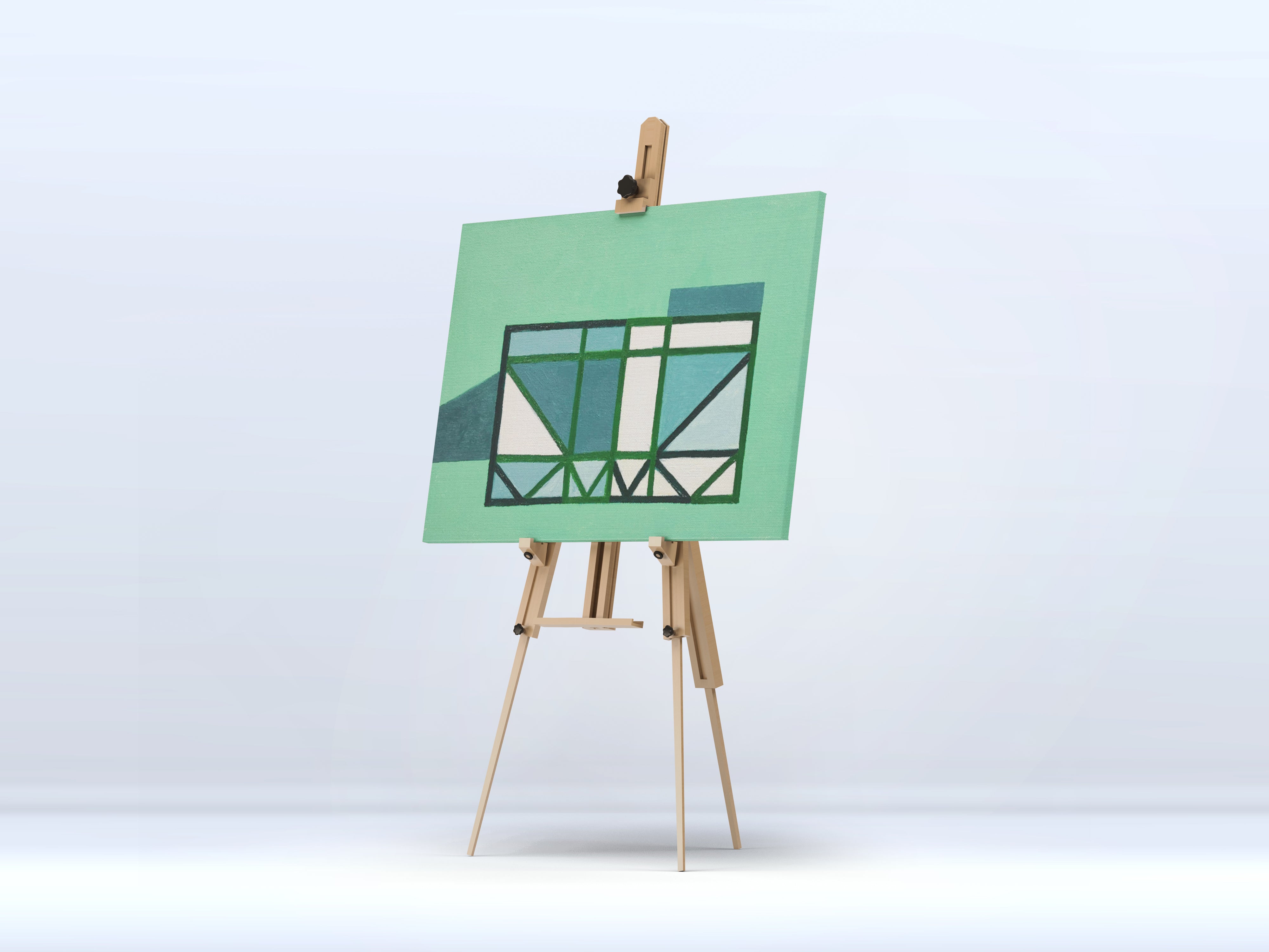 Abstract Contemporary Geometric 'OUR HOUSE 02' - Oil on Canvas Miika Nyyssonen