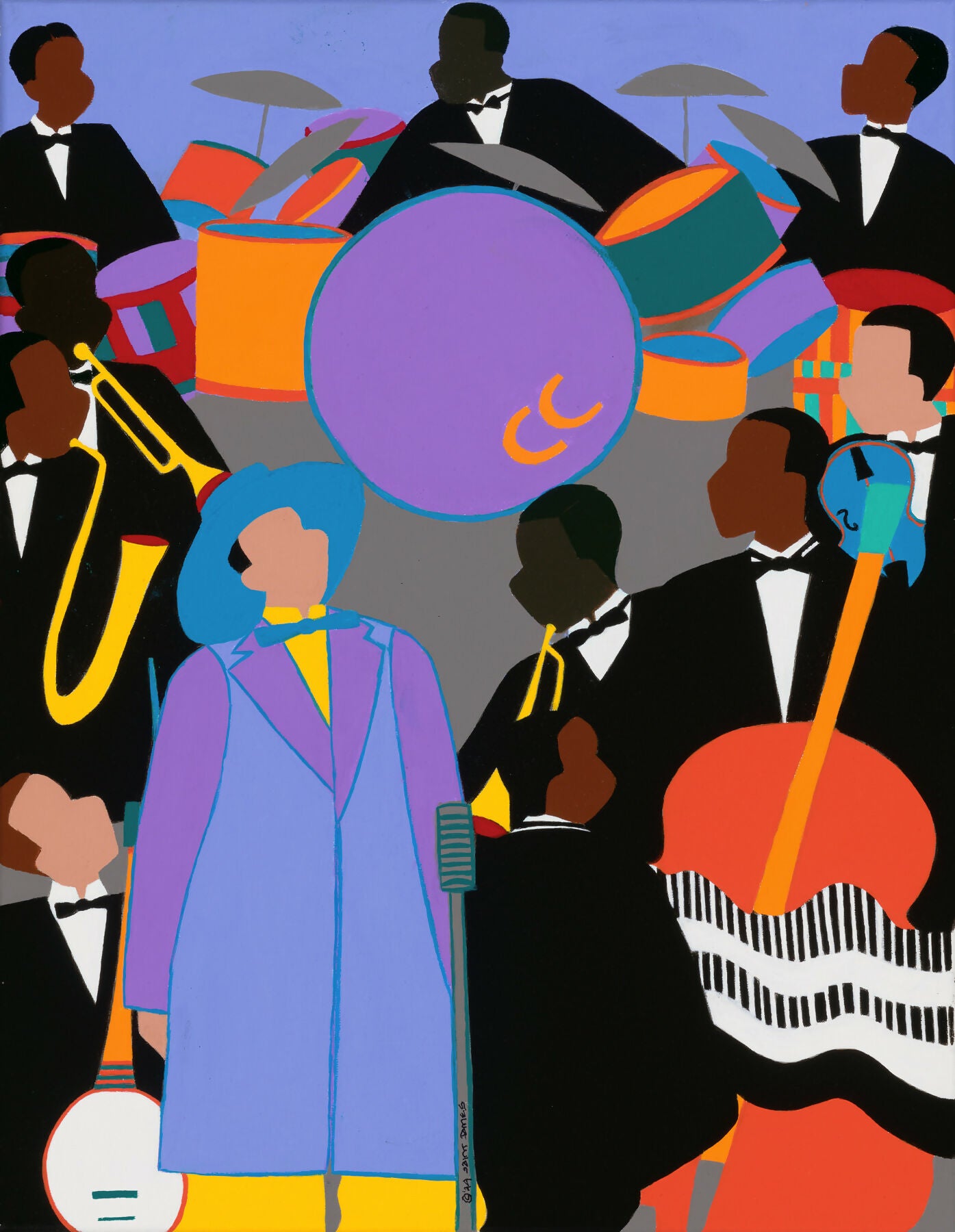 Acrylic Contemporary Figurative Painting Hi De Ho: Cab Calloway Atelier Synthia SAINT JAMES